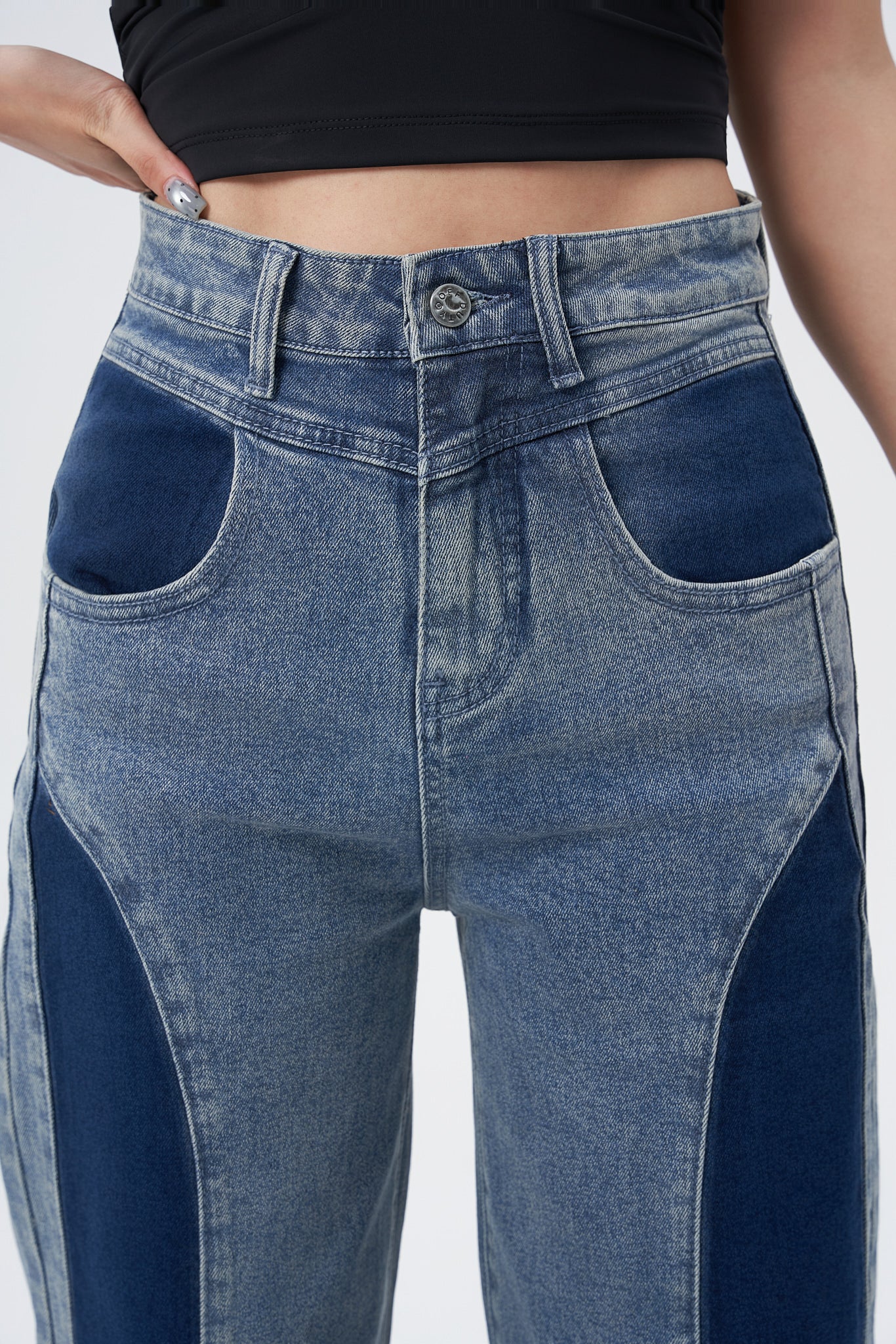 Contrast Flow Straight Leg Jeans - Image 5