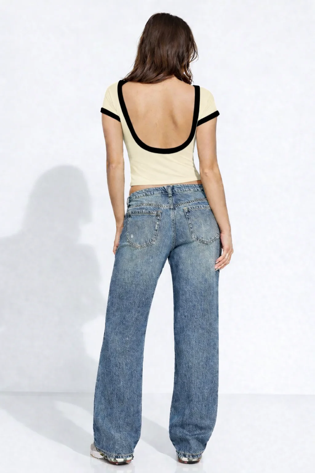 Contrast Soft Touch Scoop Neck Tee - Image 12