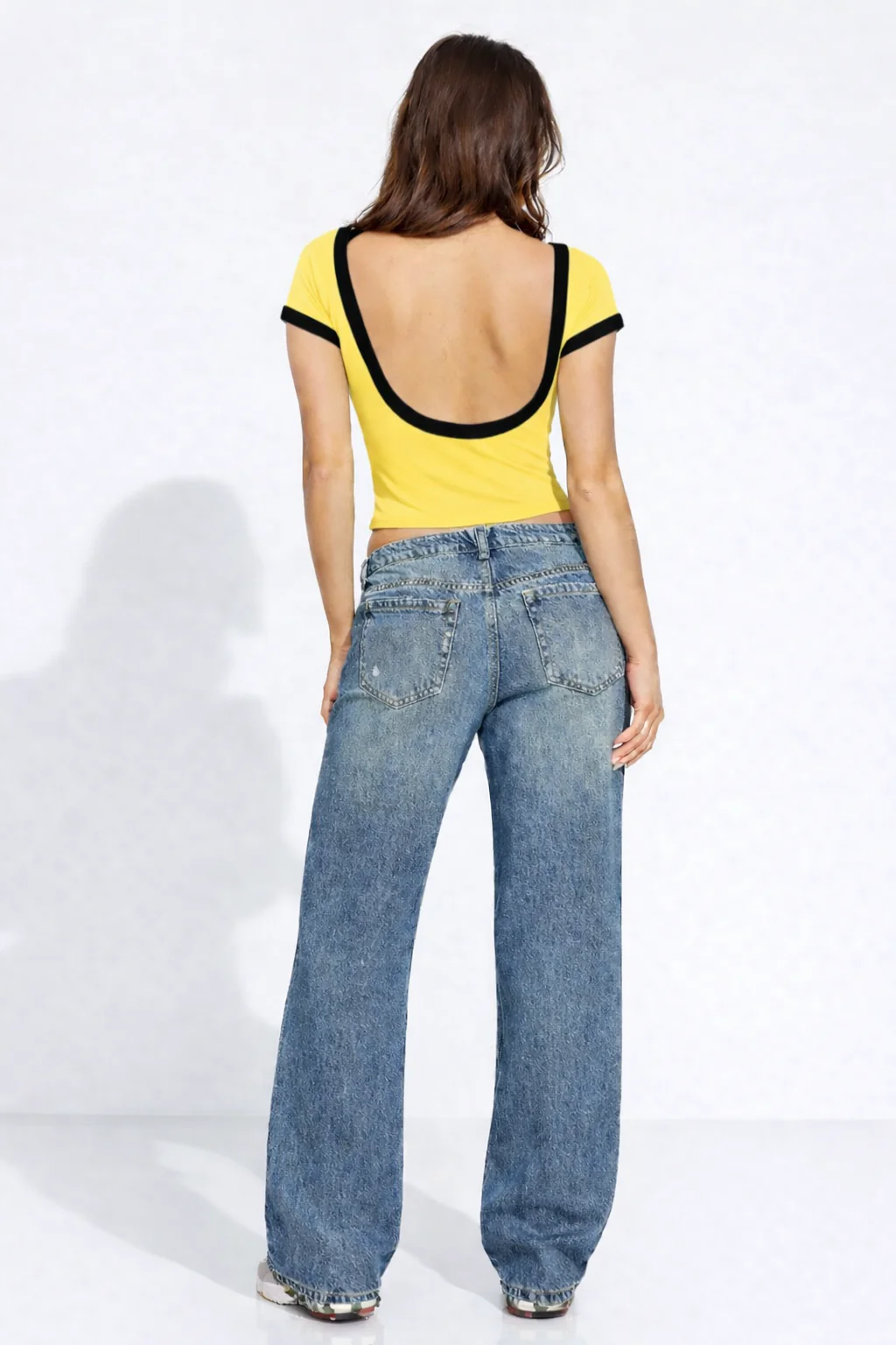 Contrast Soft Touch Scoop Neck Tee - Image 6