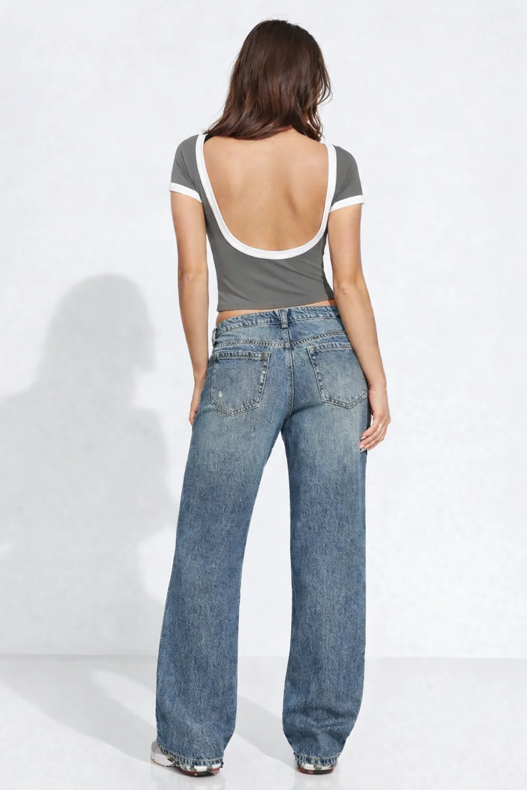 Contrast Soft Touch Scoop Neck Tee - Image 9
