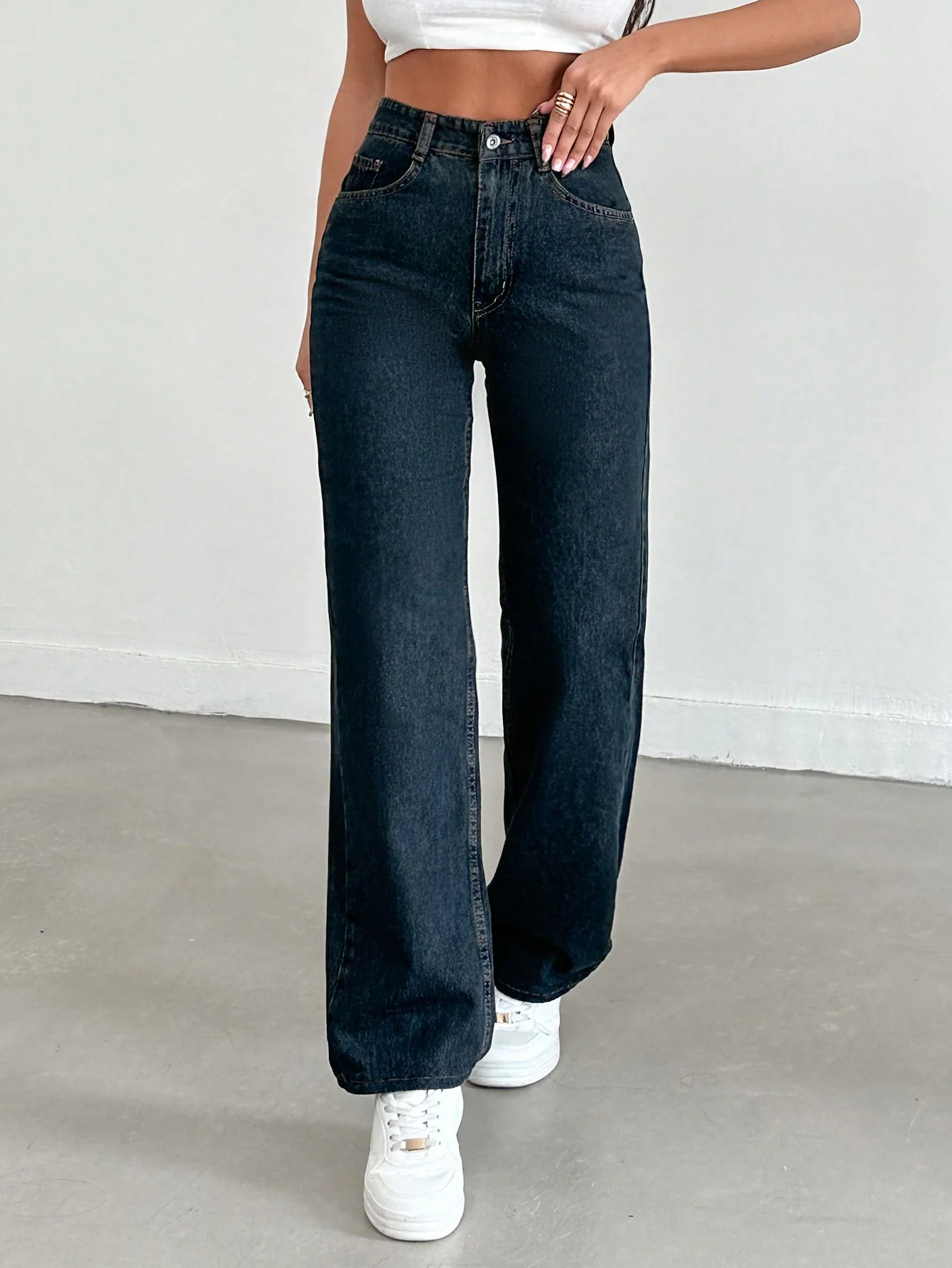 Cosmic Blue Dad Fit Straight Jeans - Image 2