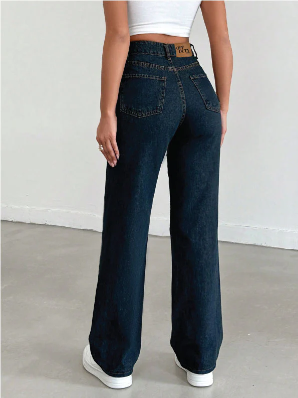Cosmic Blue Dad Fit Straight Jeans - Image 3