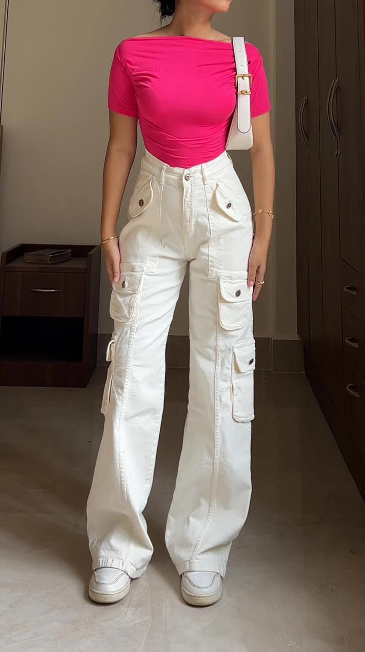 Crazy Multi Pockets Baggy Cargo Jeans - Image 10