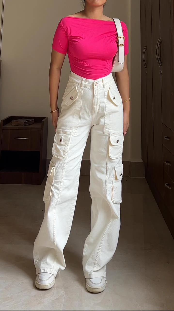 Crazy Multi Pockets Baggy Cargo Jeans - Image 8
