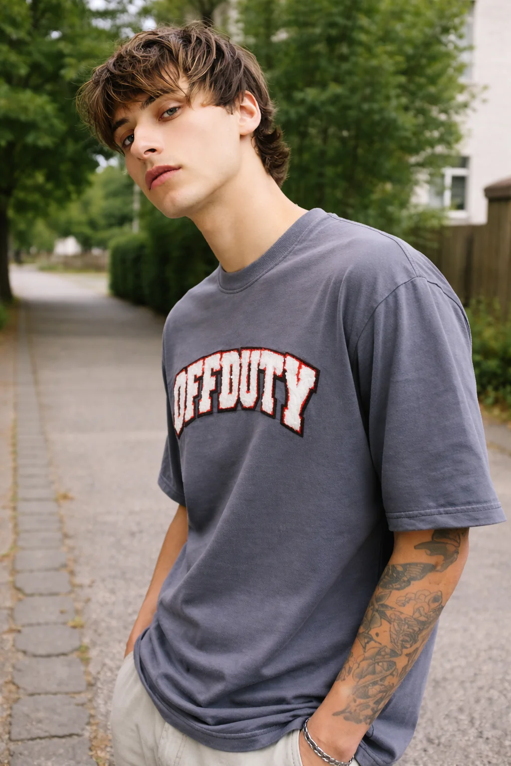 Curved Terry Patch Graphic Tee - Image 2