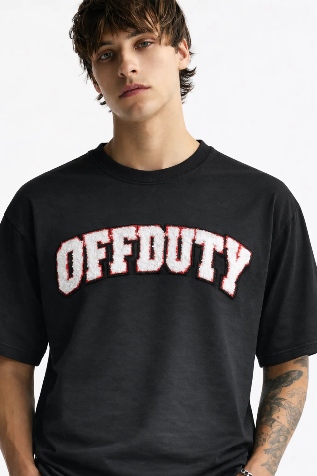 Curved Terry Patch Graphic Tee - Image 4