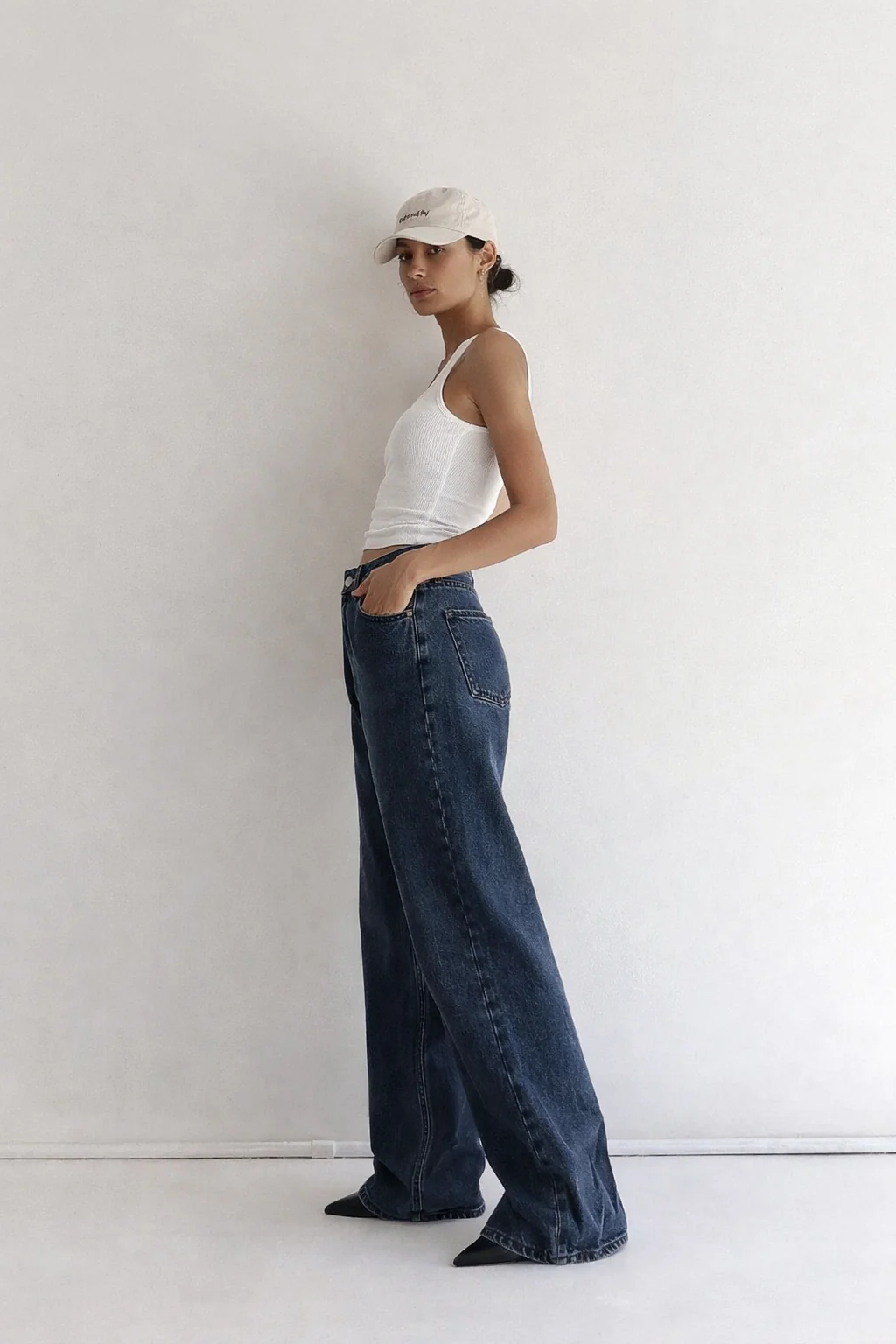 Deep Night Blue Wide Leg Jeans - Image 2