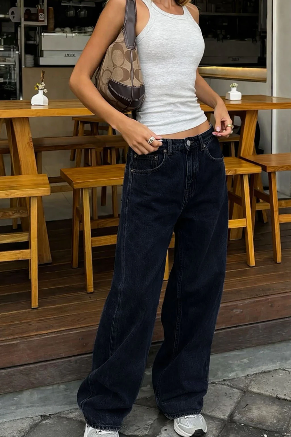 Deep Night Blue Wide Leg Jeans - Image 7