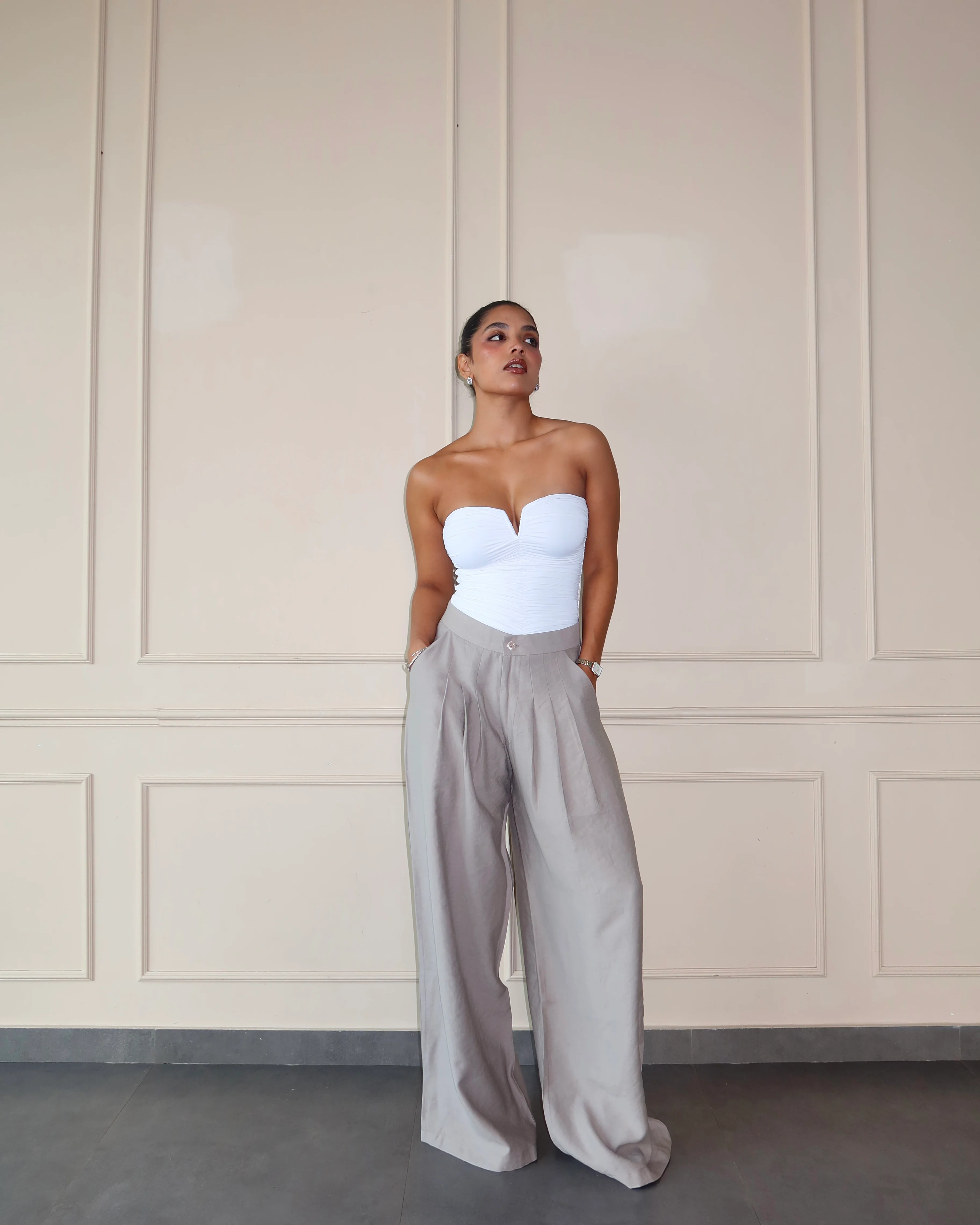 Defined Pleats Wide Leg Pants - Image 3