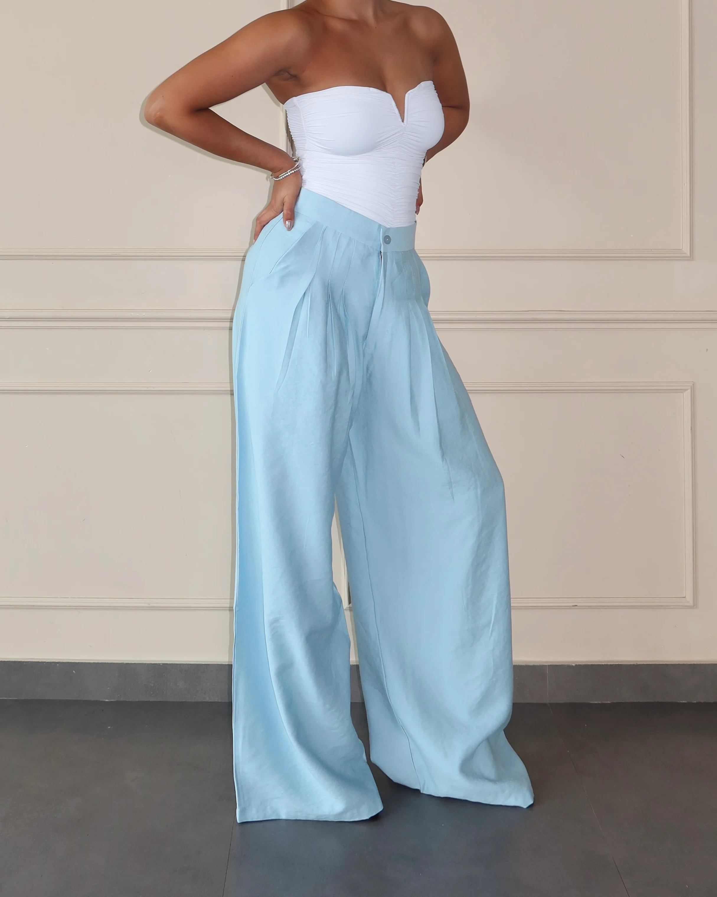 Defined Pleats Wide Leg Pants - Image 5