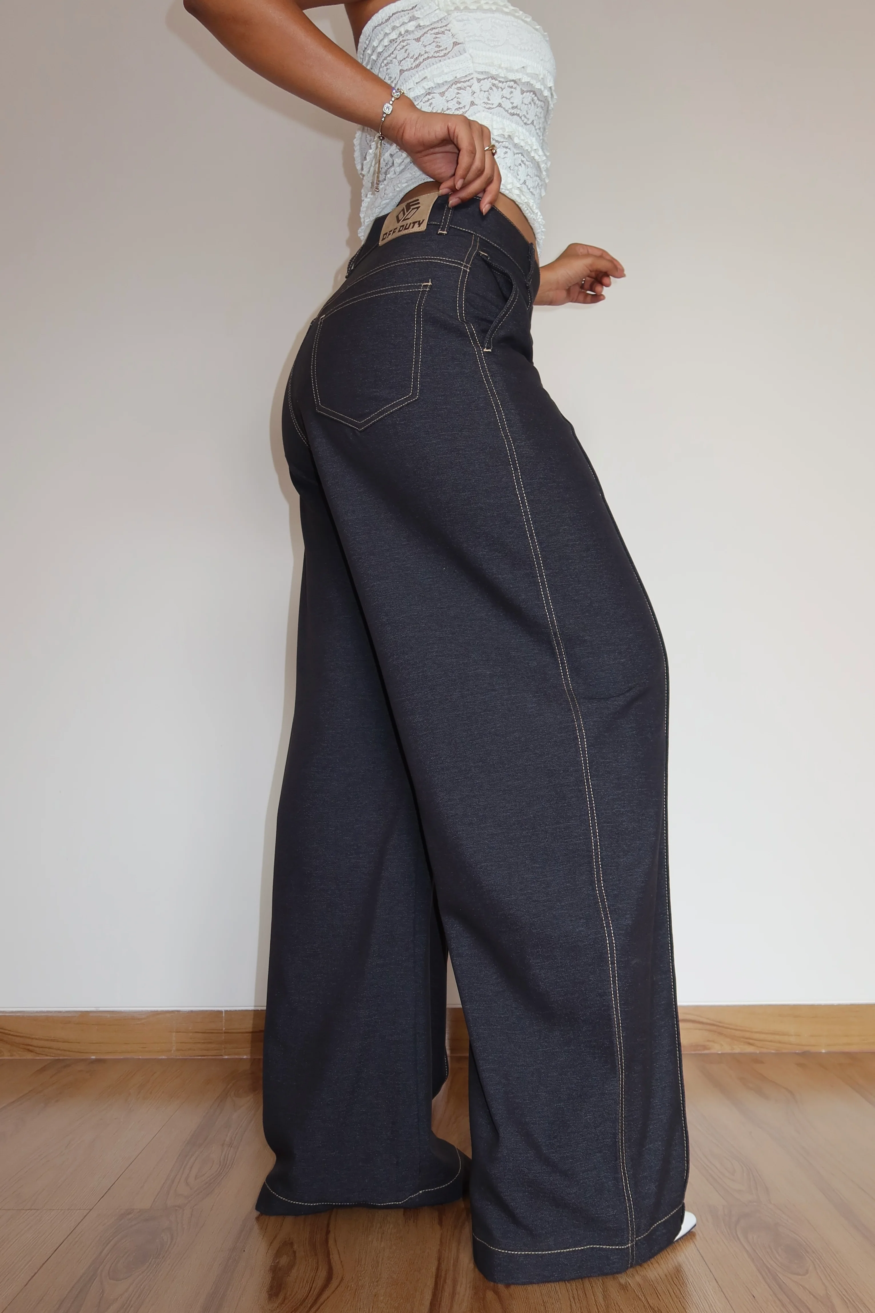 Denim-Inspired Pin-Tuck Barrel Pants - Image 14