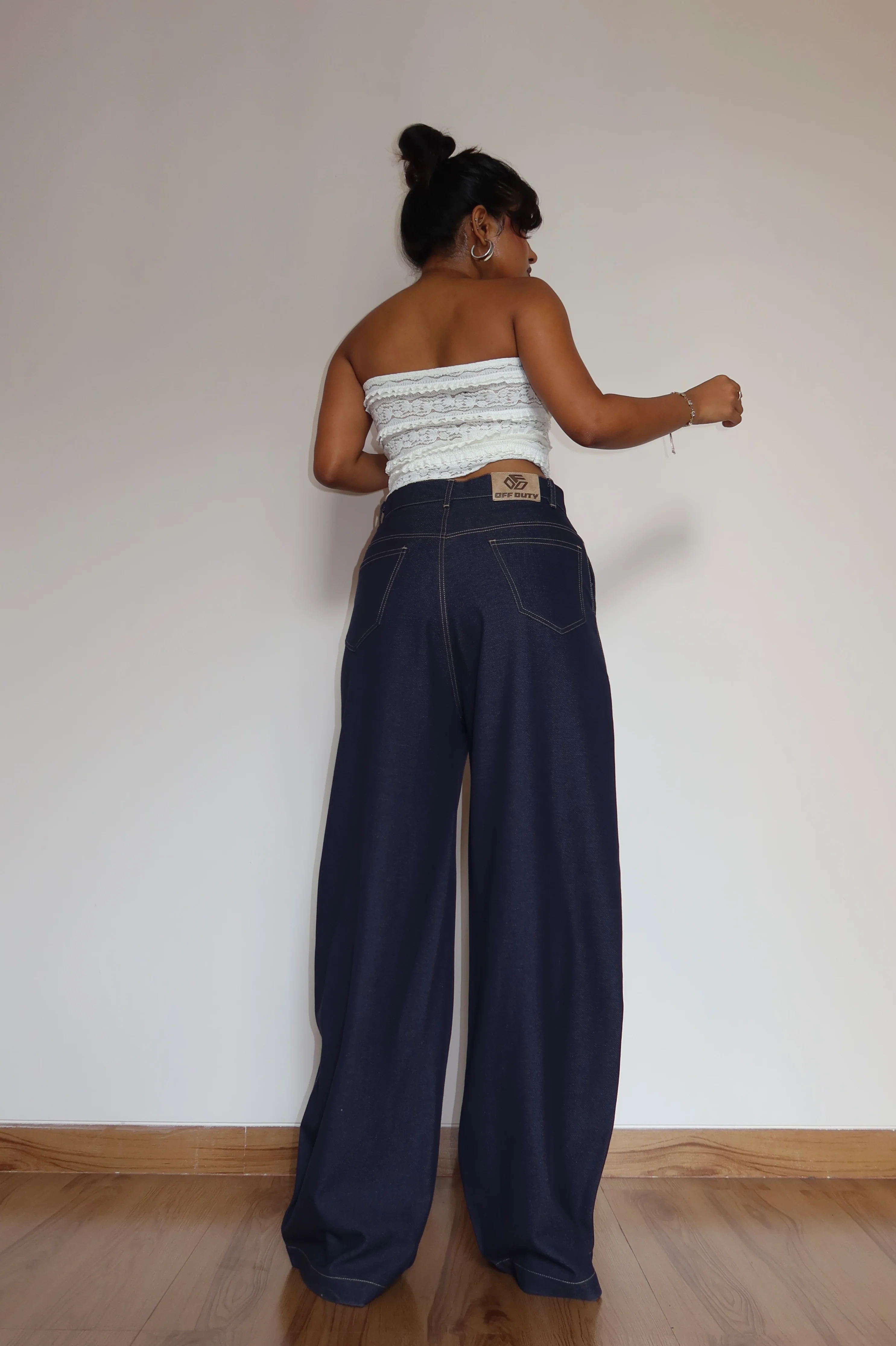 Denim-Inspired Pin-Tuck Barrel Pants - Image 6