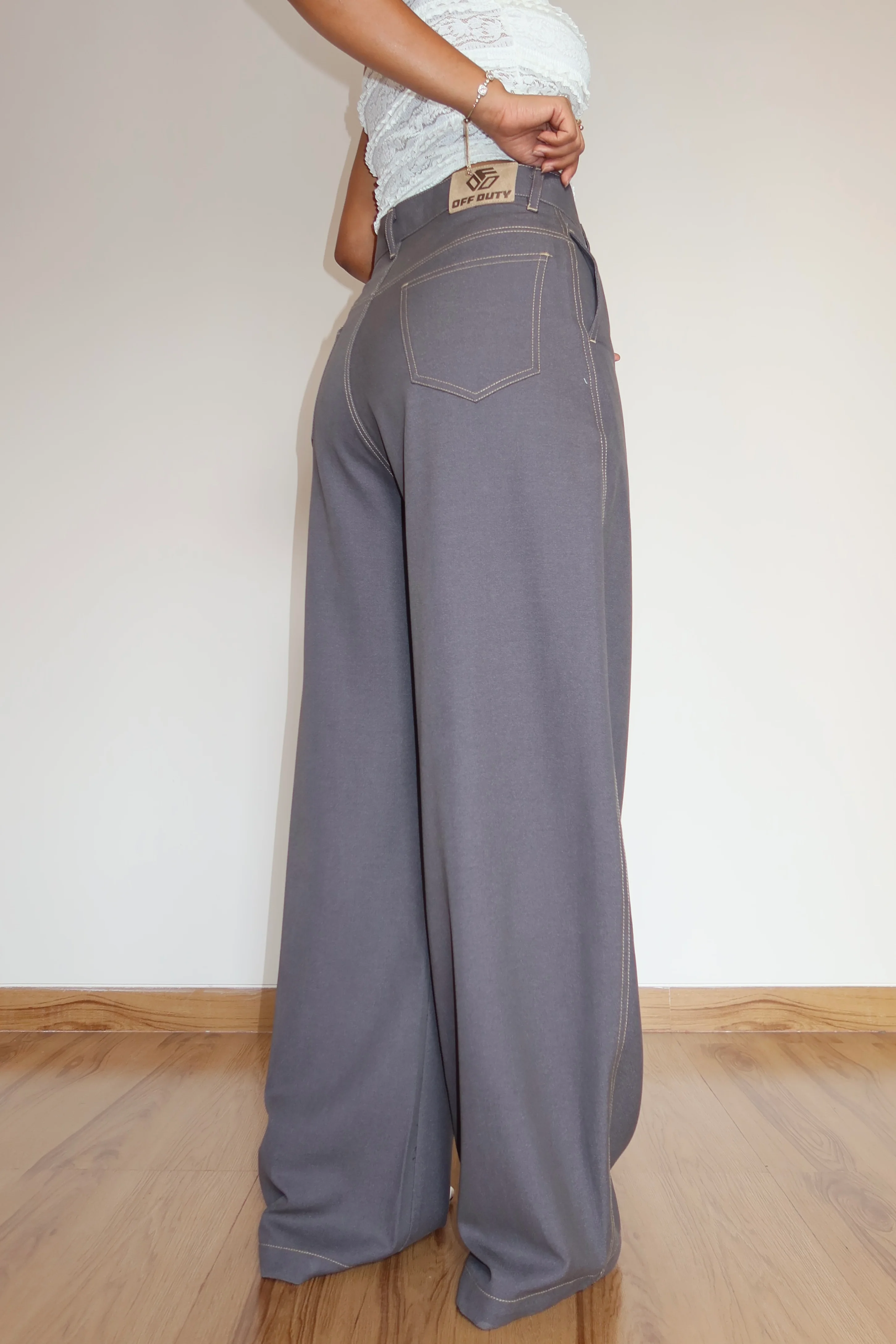 Denim-Inspired Pin-Tuck Barrel Pants - Image 9