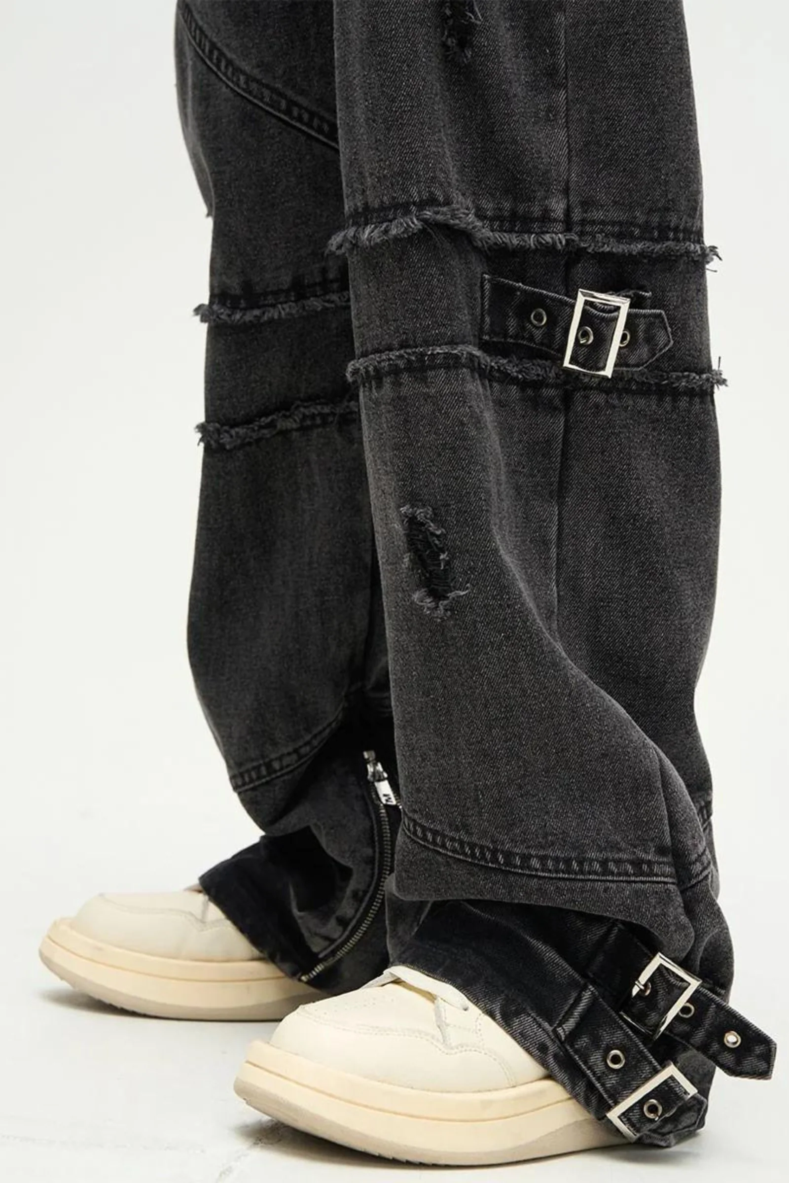 Destroyed Buckled Baggy Jeans - Image 2