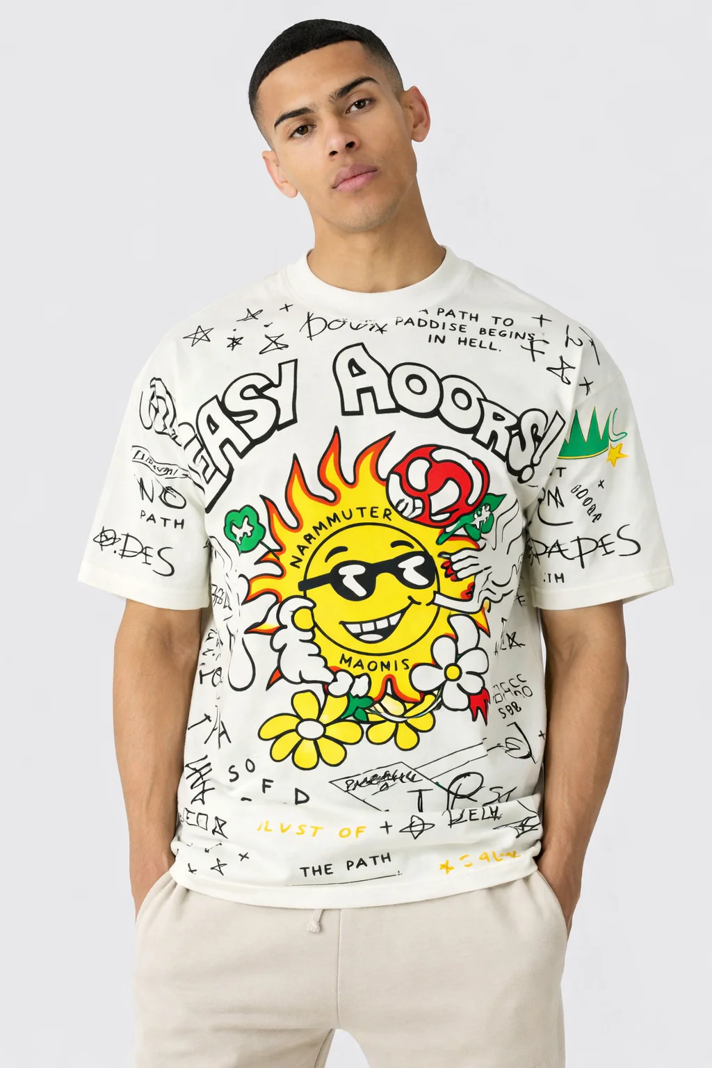 Doodle Drift Oversized T-Shirt - Image 5