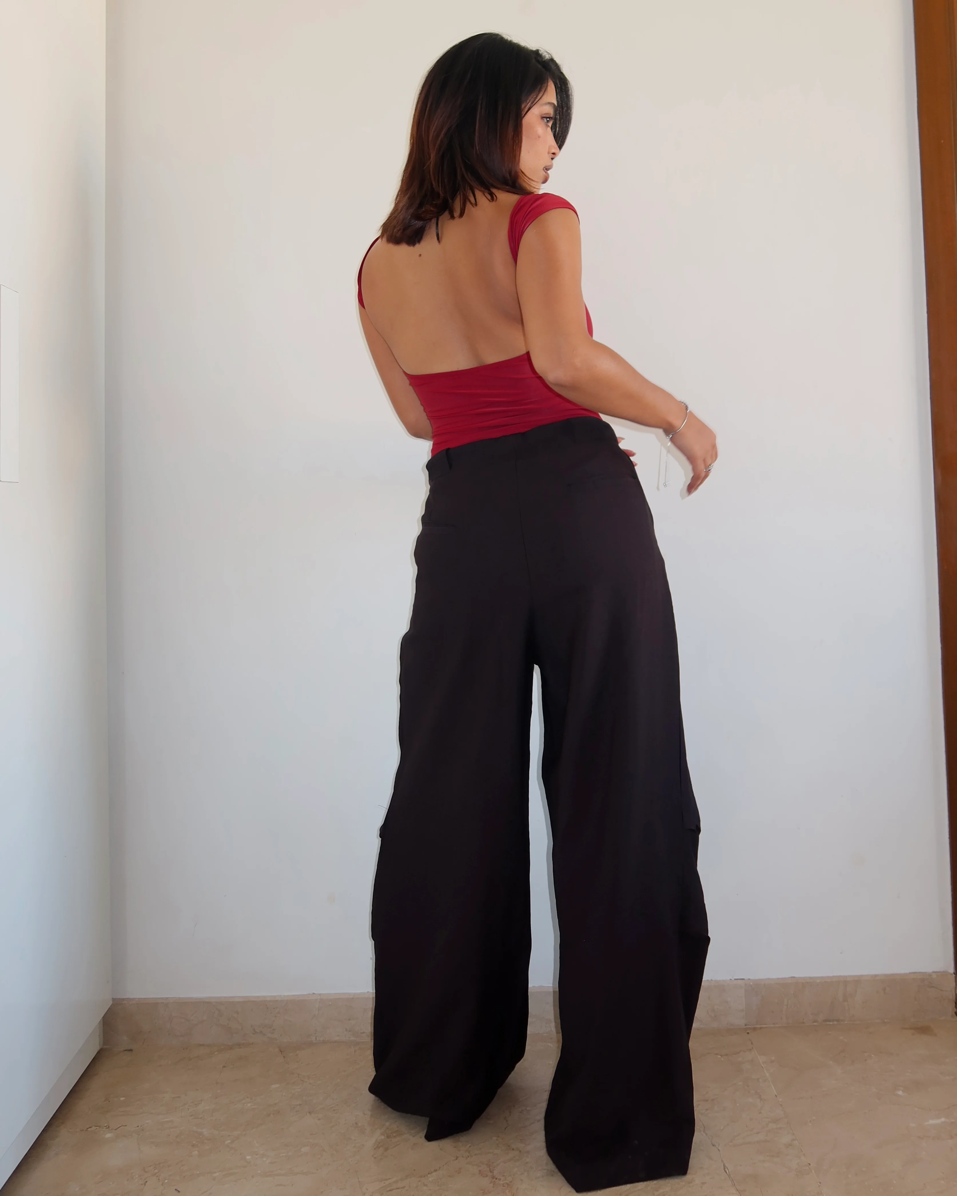 Draped Edit Wide Leg Pants - Image 5