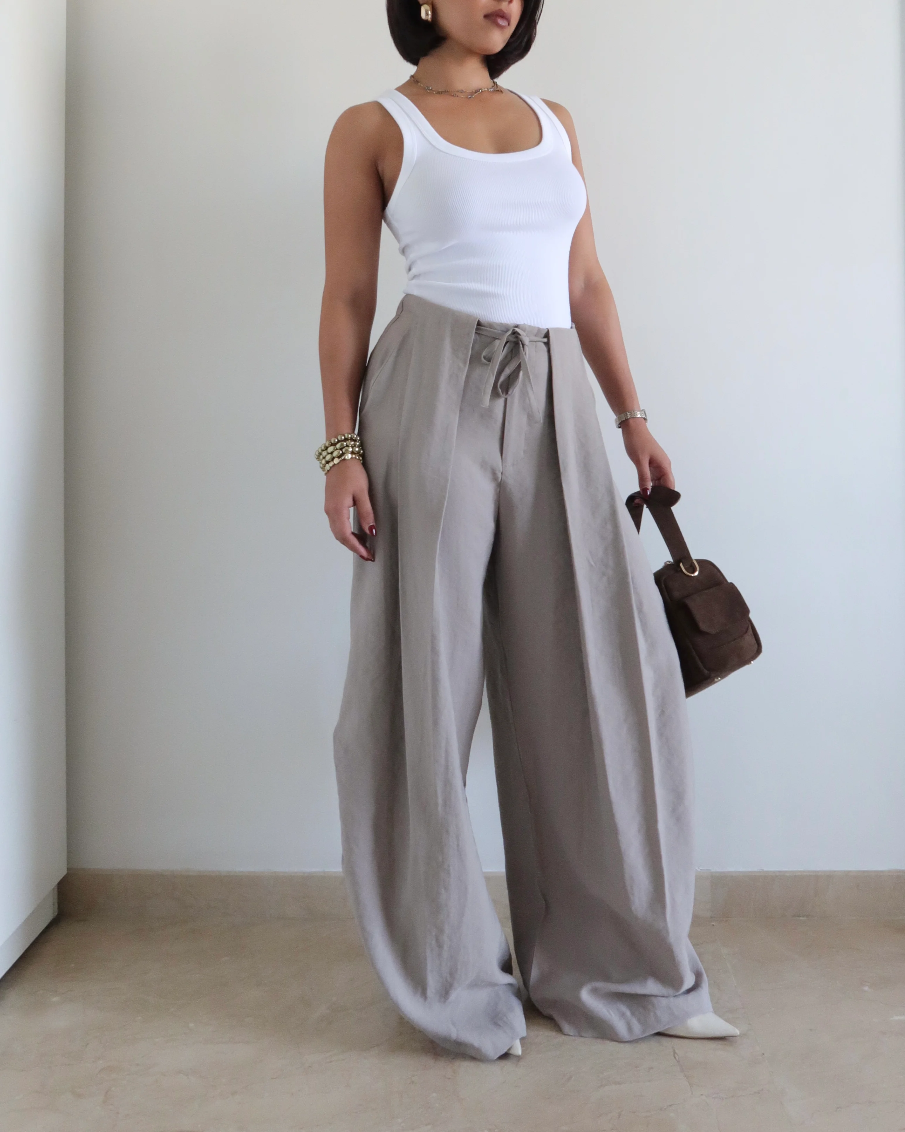 Draped Edit Wide Leg Pants - Image 7