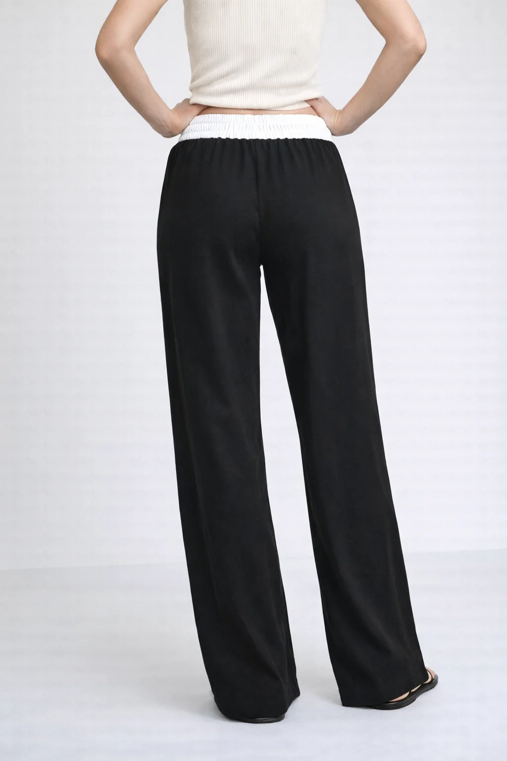 Drawstring Wide Leg Pants - Image 3