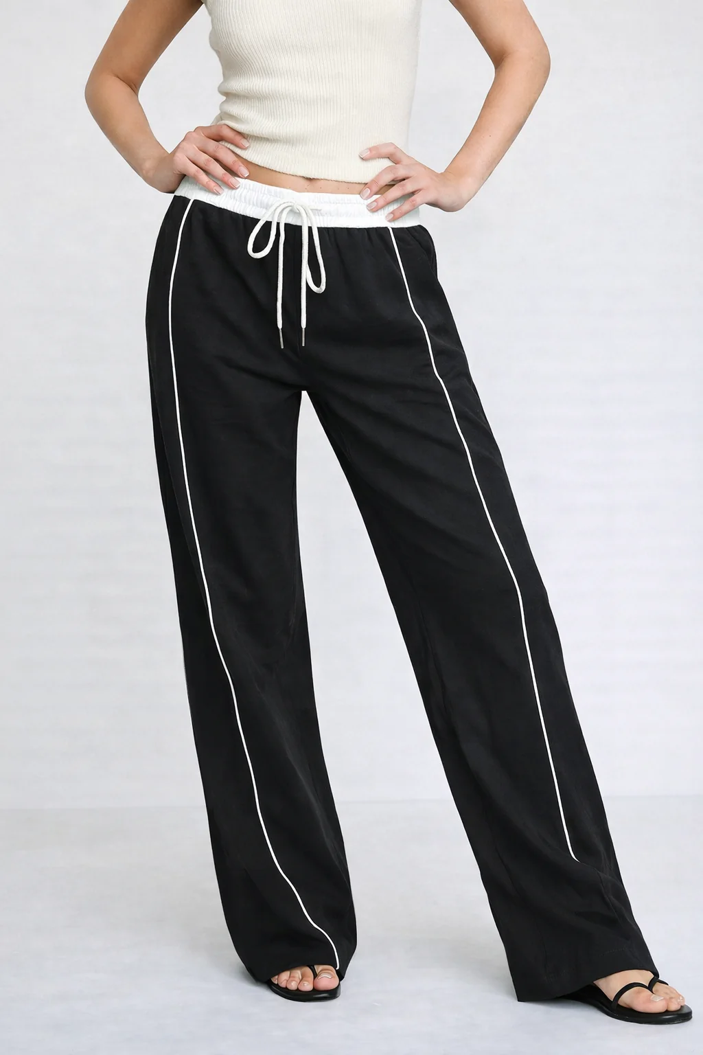 Drawstring Wide Leg Pants - Image 4