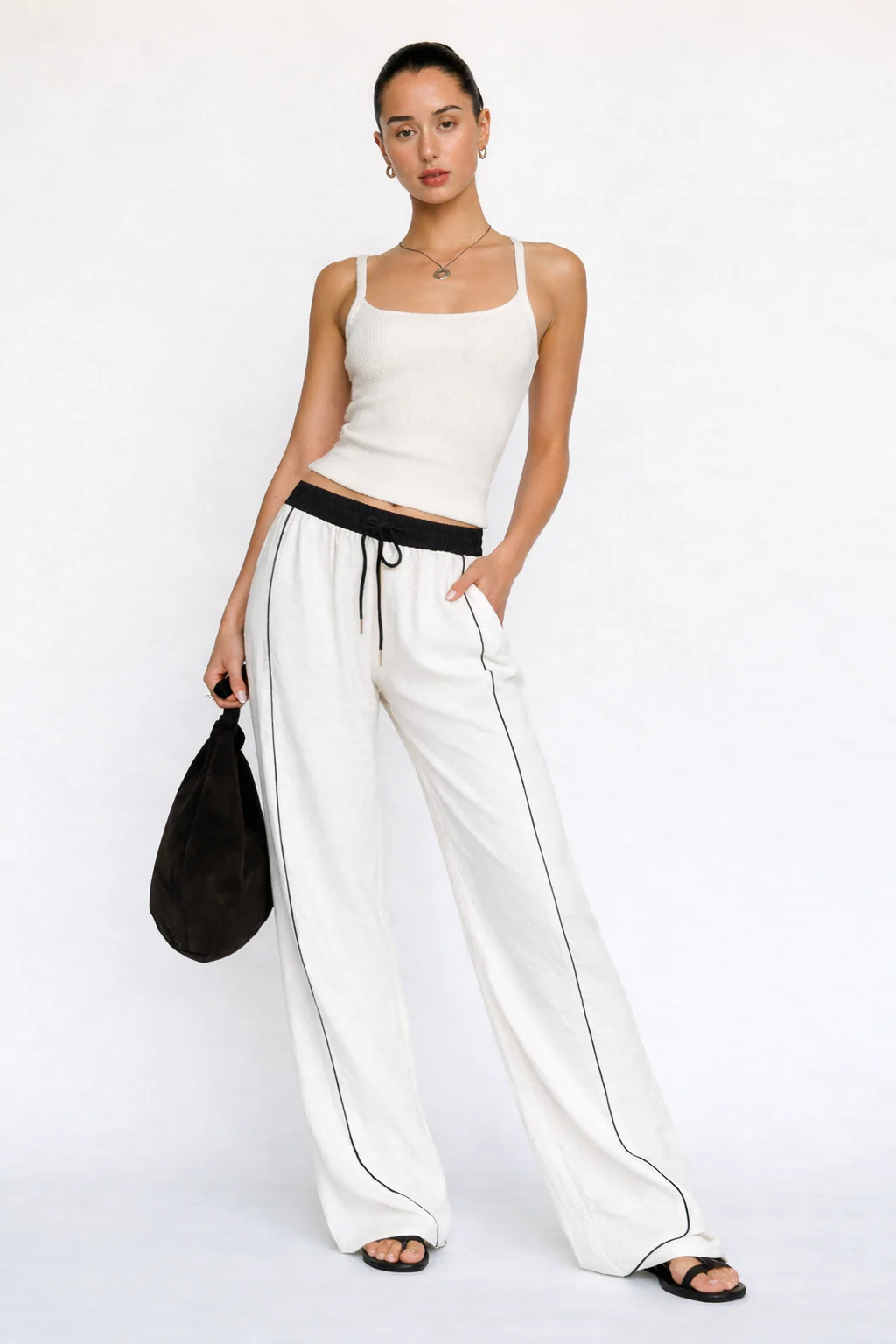 Drawstring Wide Leg Pants - Image 5