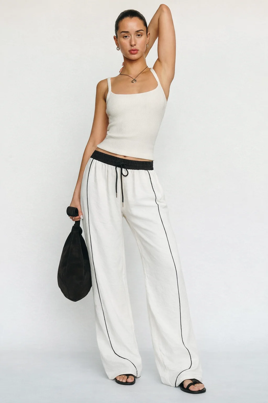 Drawstring Wide Leg Pants - Image 8