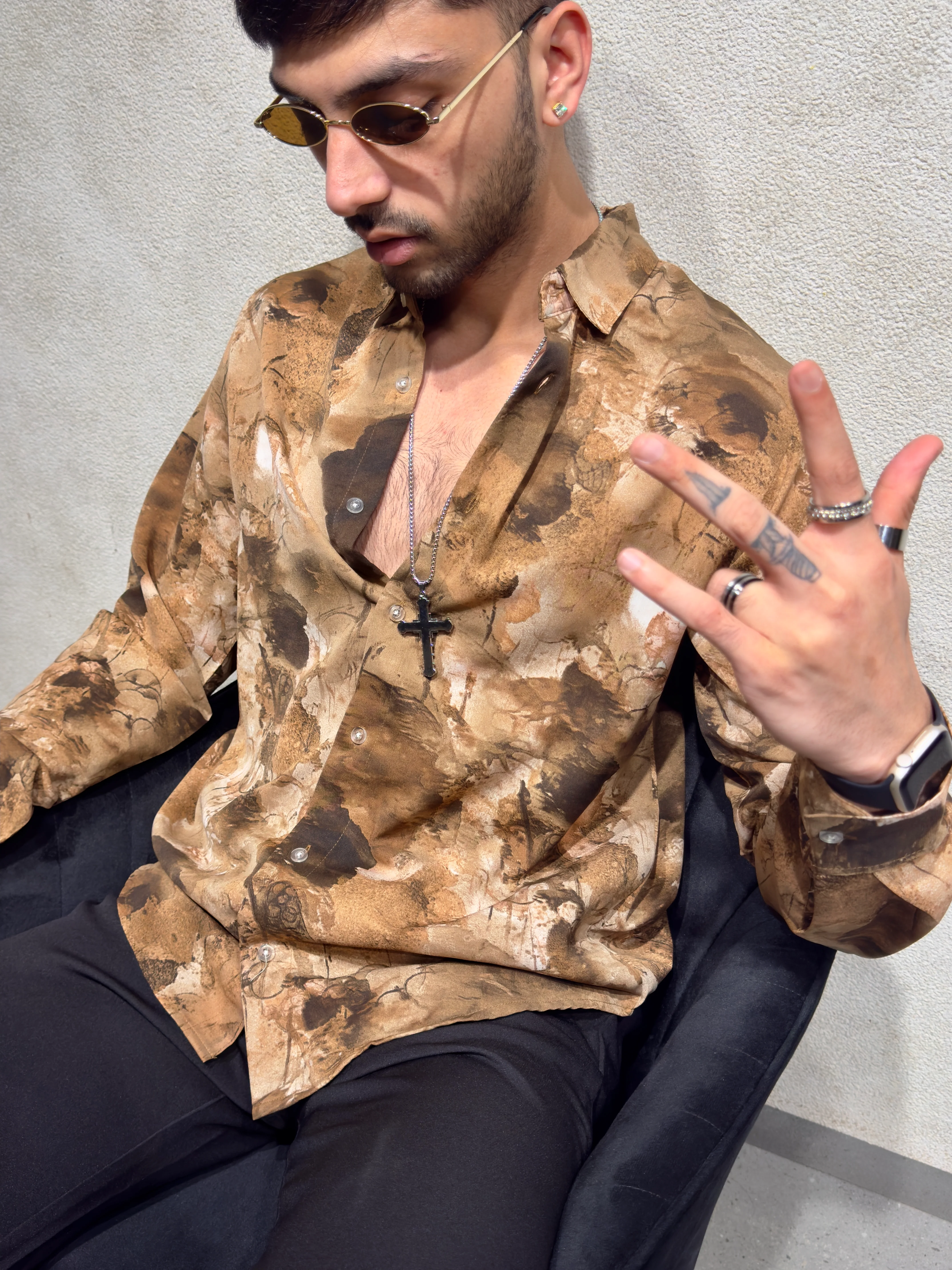Earthbound Abstract Print Full Sleeves Shirt - Image 2