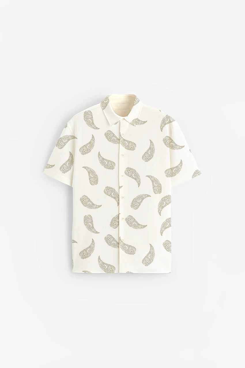 Earthy paisely print Short sleeve shirt - Image 3