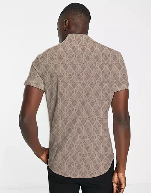 Earthy print Short sleeve shirt - Image 3