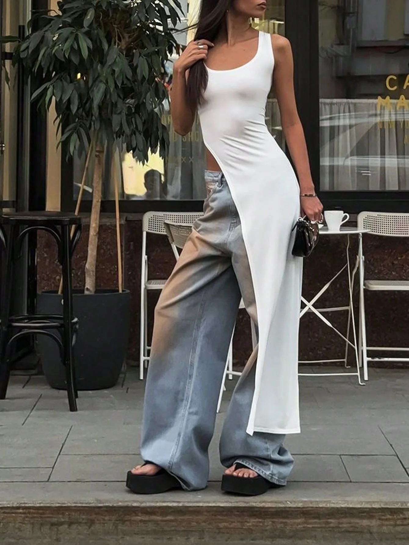 Elegant Edge Slant Long Top - Image 5