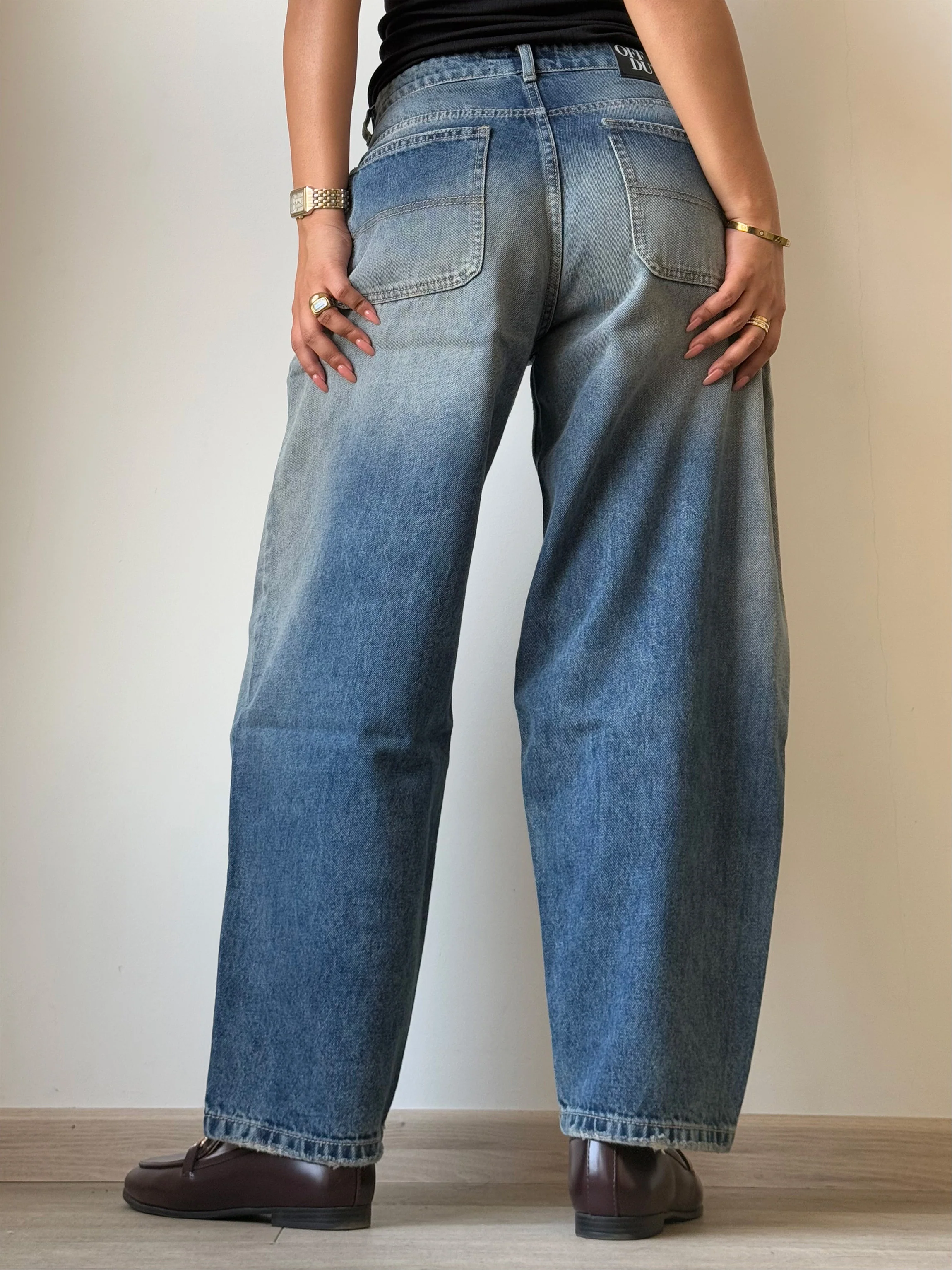 Faded Skater Fit Baggy Jeans - Image 2