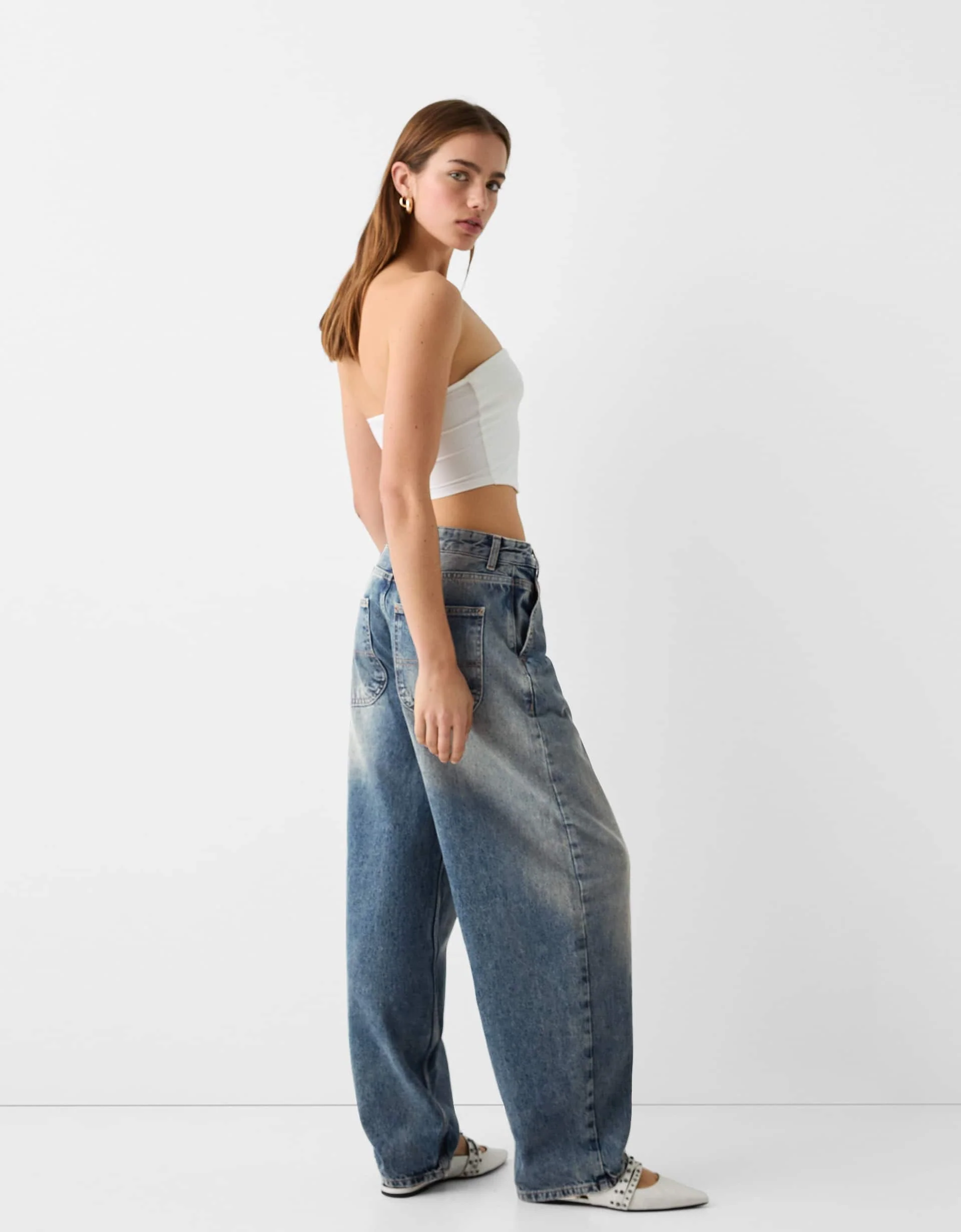 Faded Skater Fit Baggy Jeans - Image 6