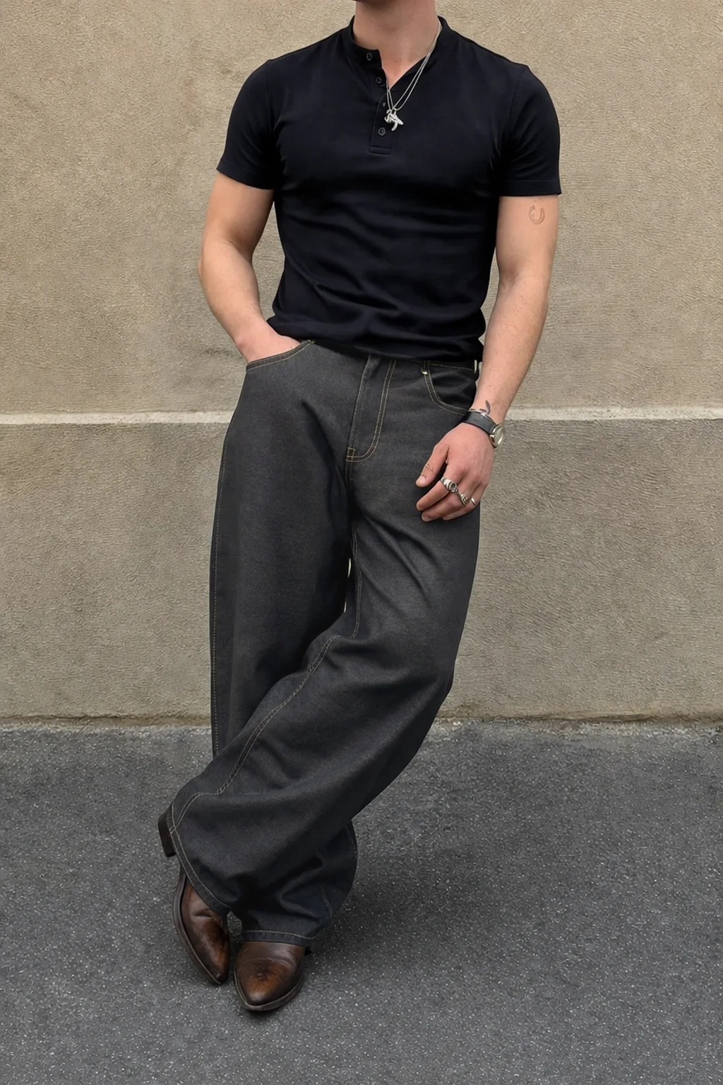 Fake Denim Supersoft Baggy Pants - Image 11