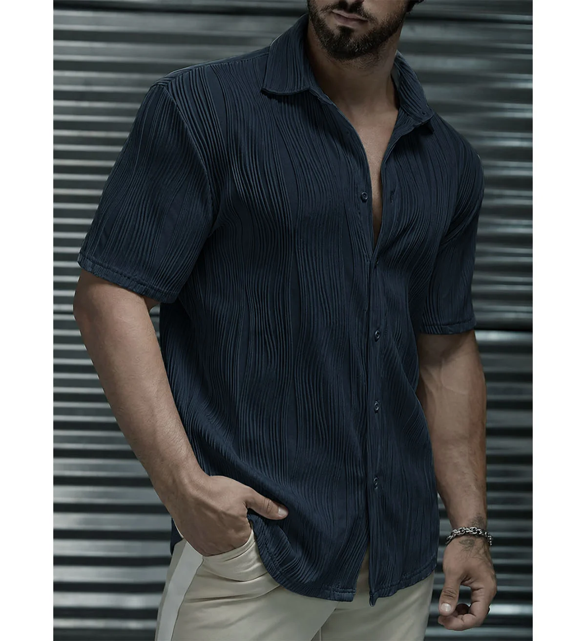 Fine Knit Slim Fit Shirt - Image 16