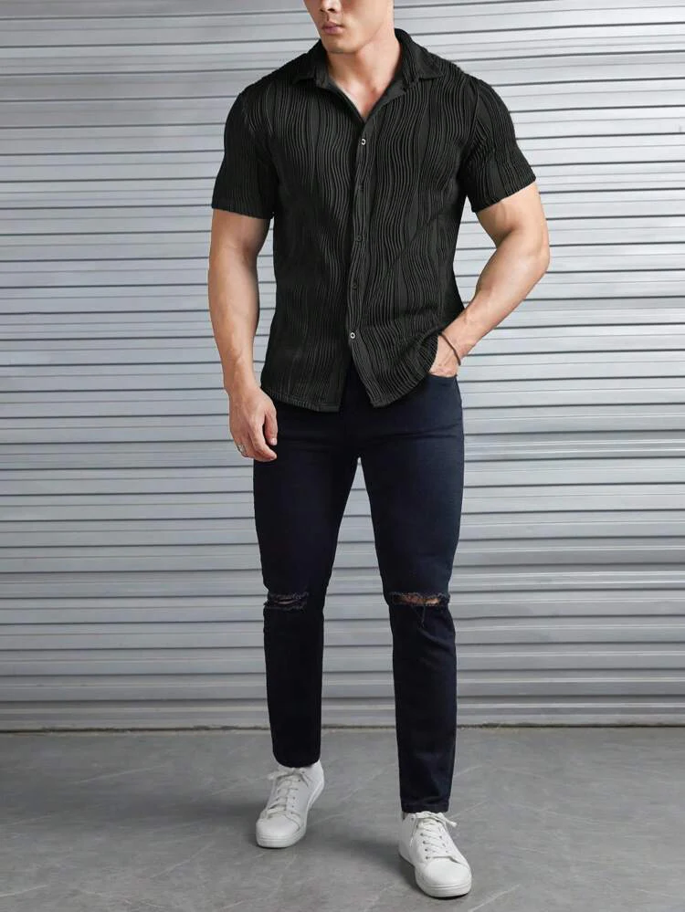 Fine Knit Slim Fit Shirt - Image 3