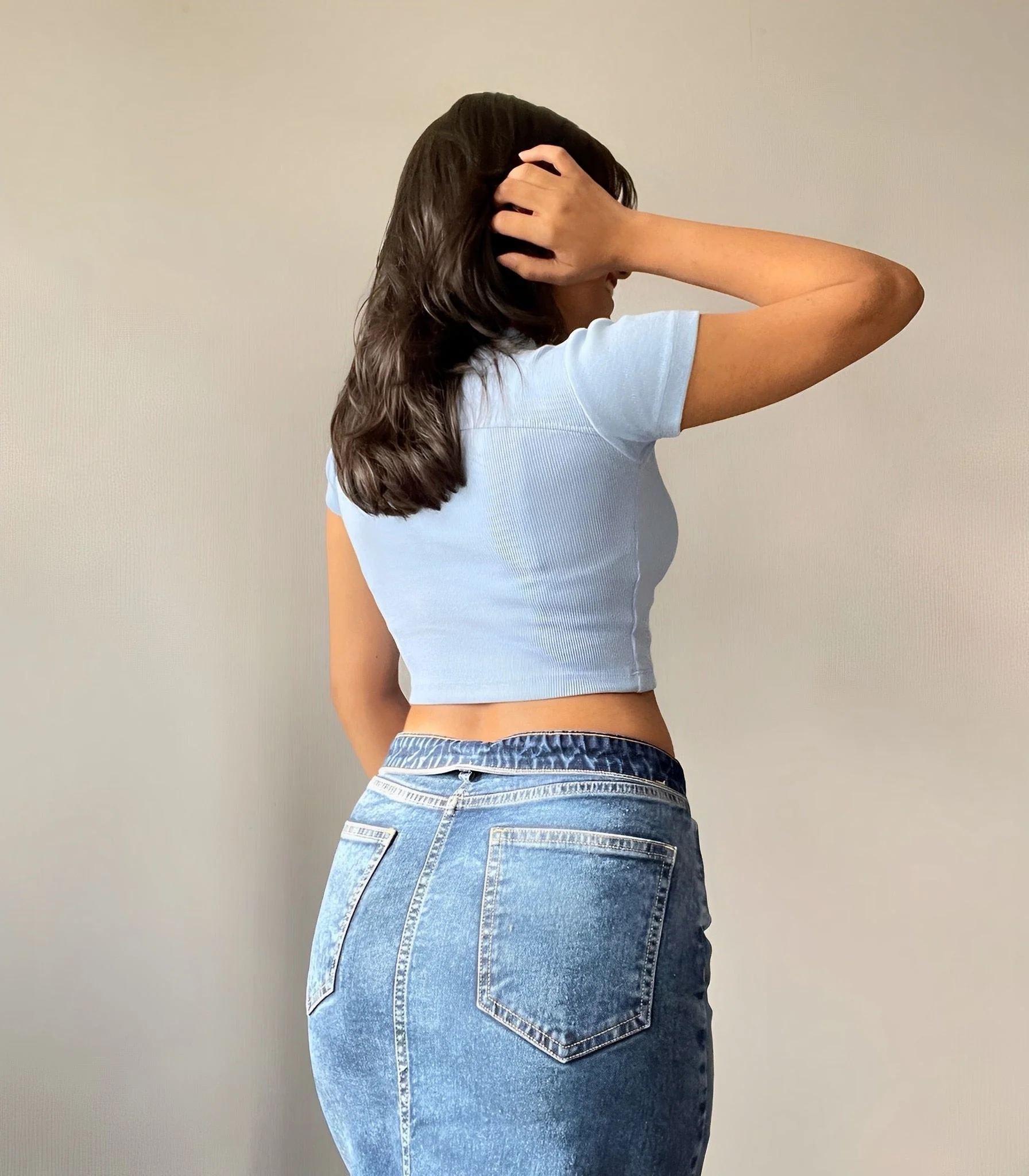 Fitted Rib Knit Crop Baby Tee - Image 8