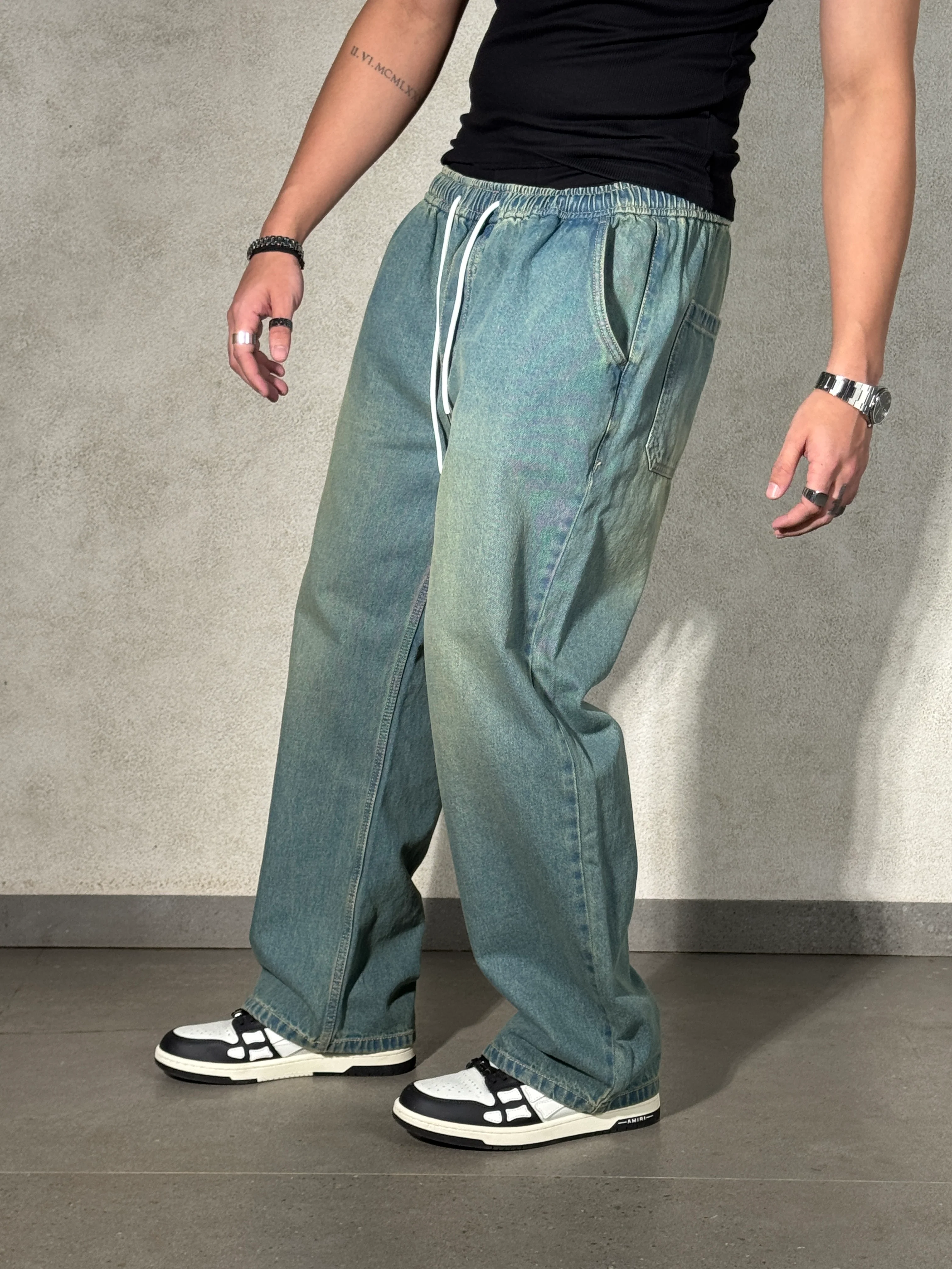 Flex Baggy Denim Joggers - Image 8