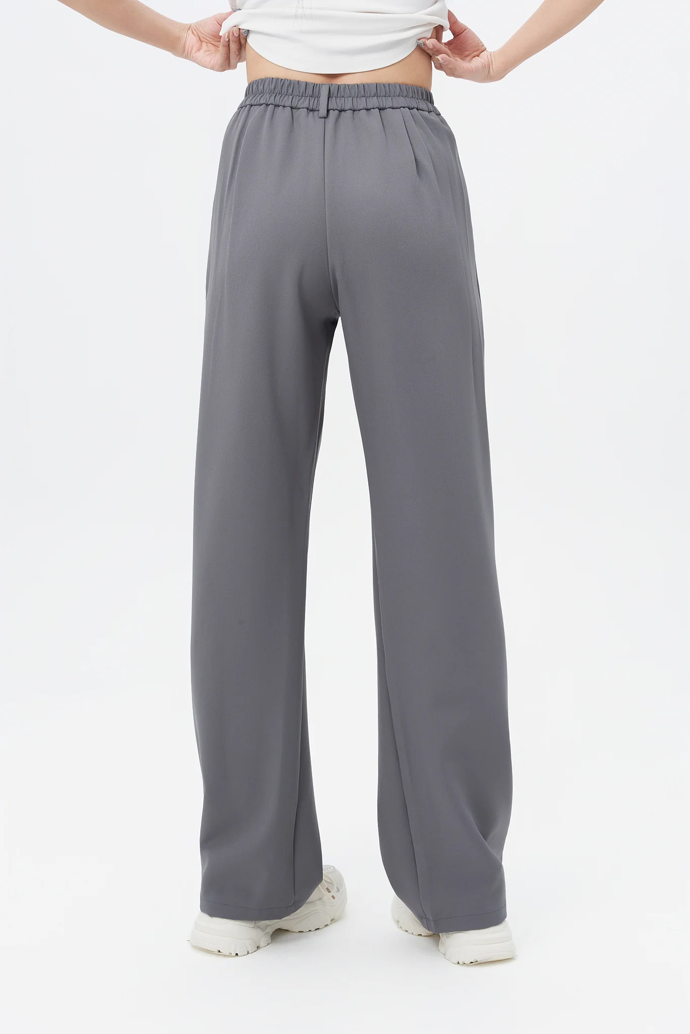 Fossil Grey Korean Relaxed Pants - Image 4