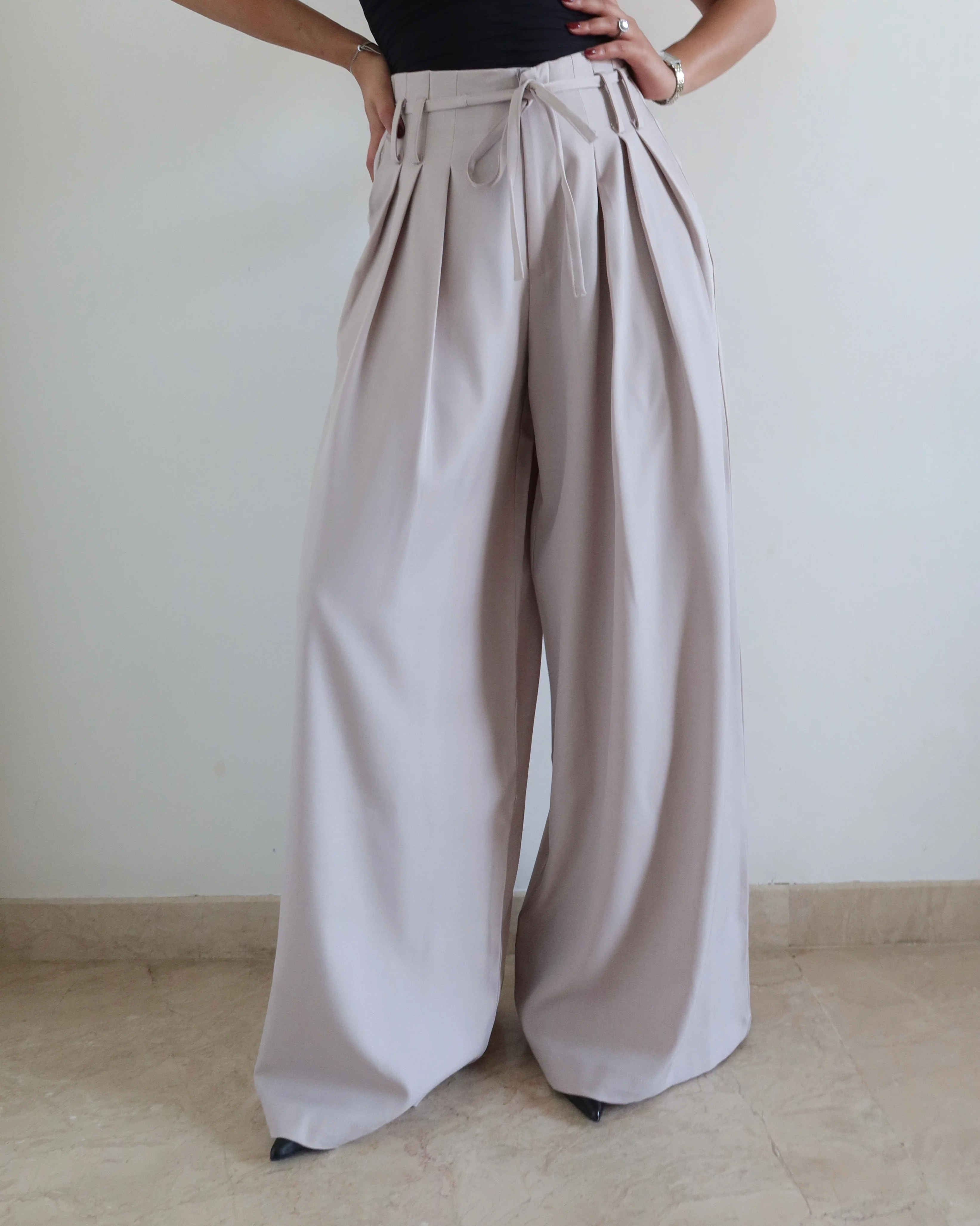 French Flow Pleated Wide Leg Pants - Image 19