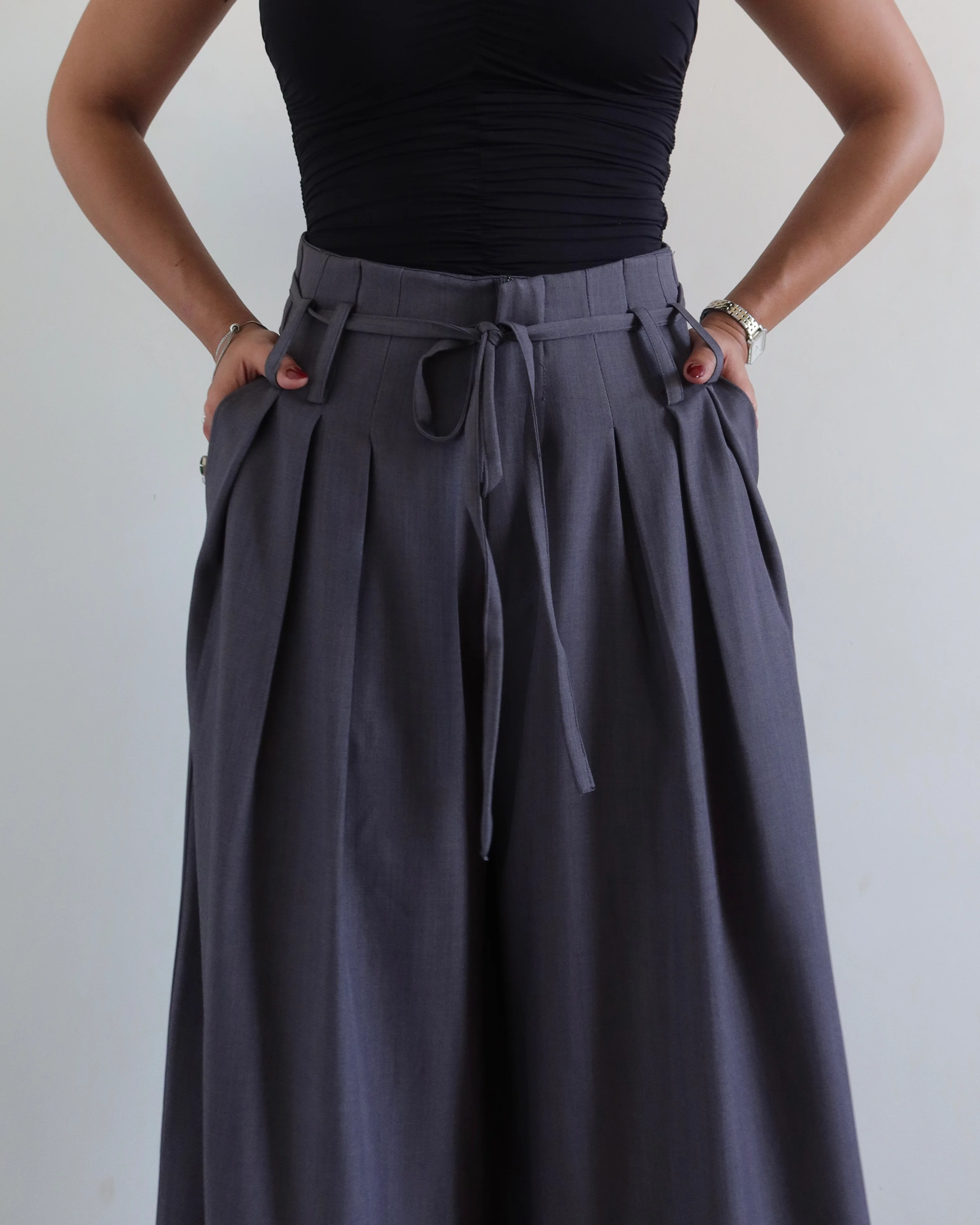 French Flow Pleated Wide Leg Pants - Image 6