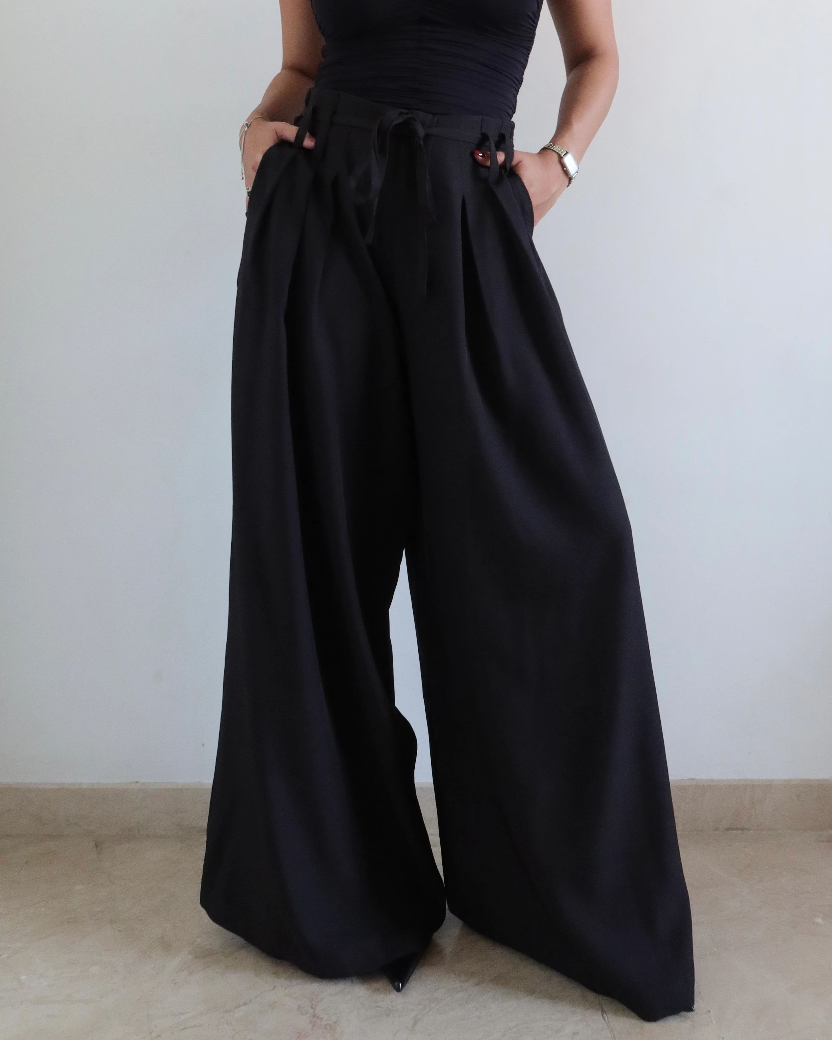French Flow Pleated Wide Leg Pants - Image 9