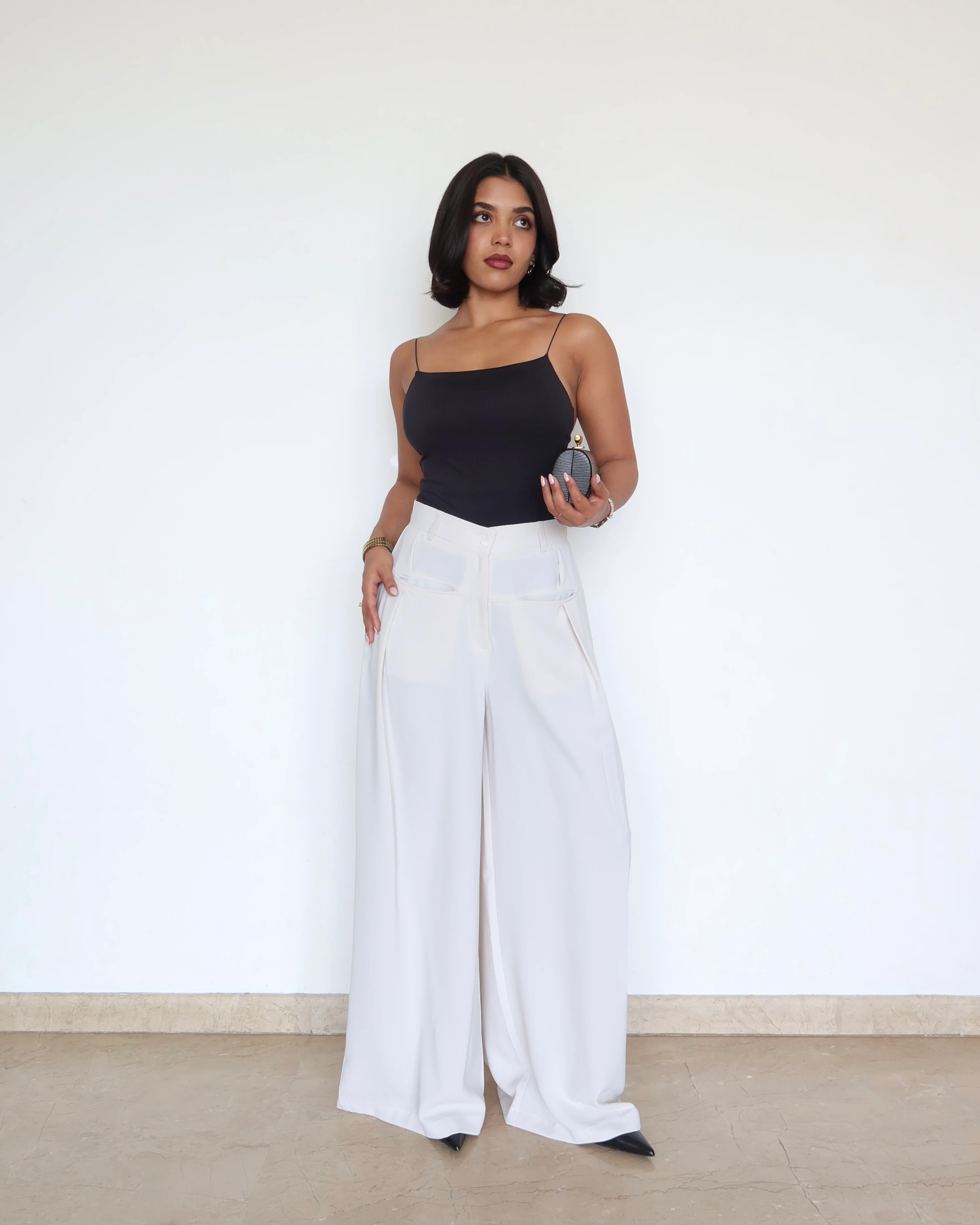 Front Pleat Formation Wide Pants - Image 13