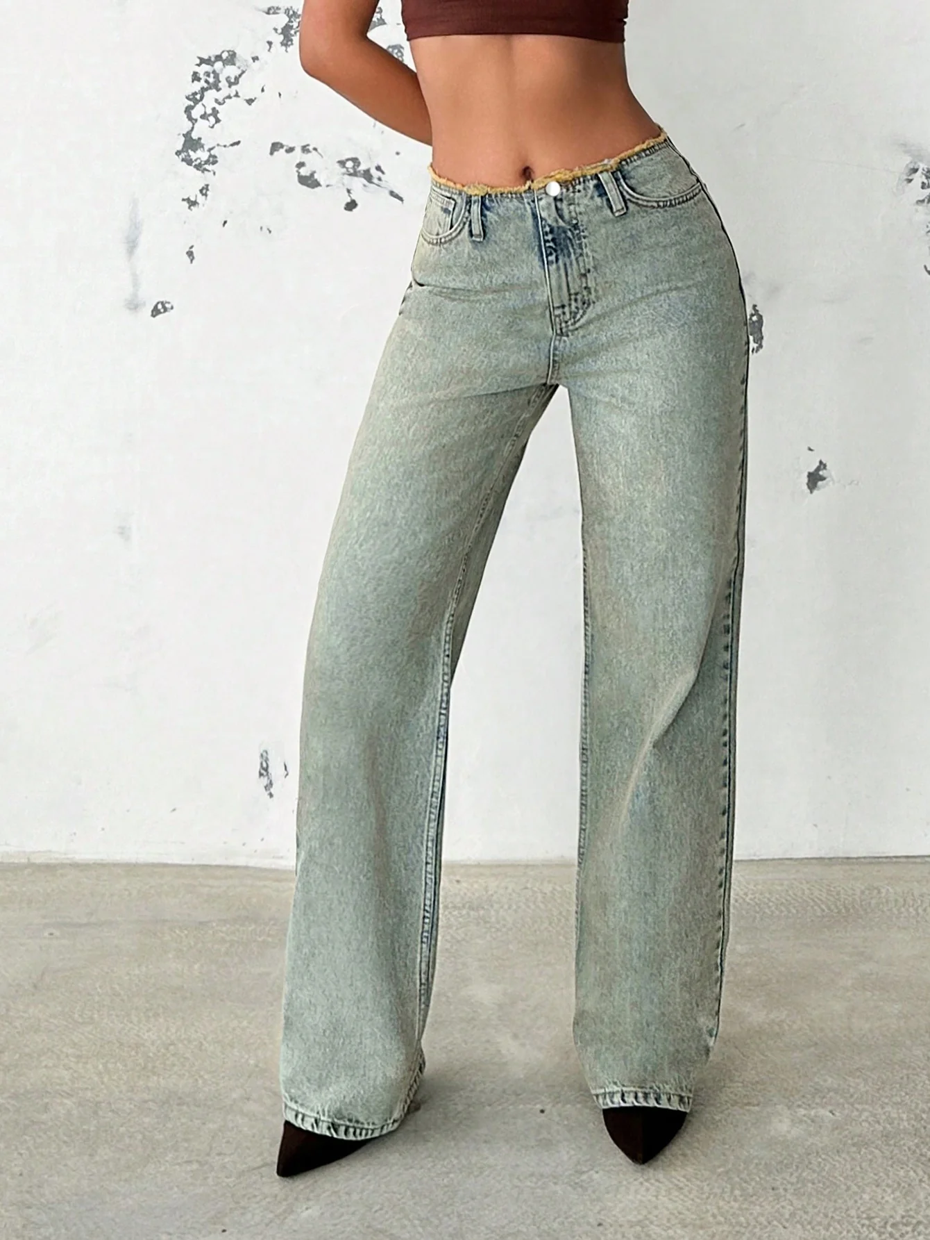 Gen X Raw Mid Rise Straight Fit Jeans - Image 7