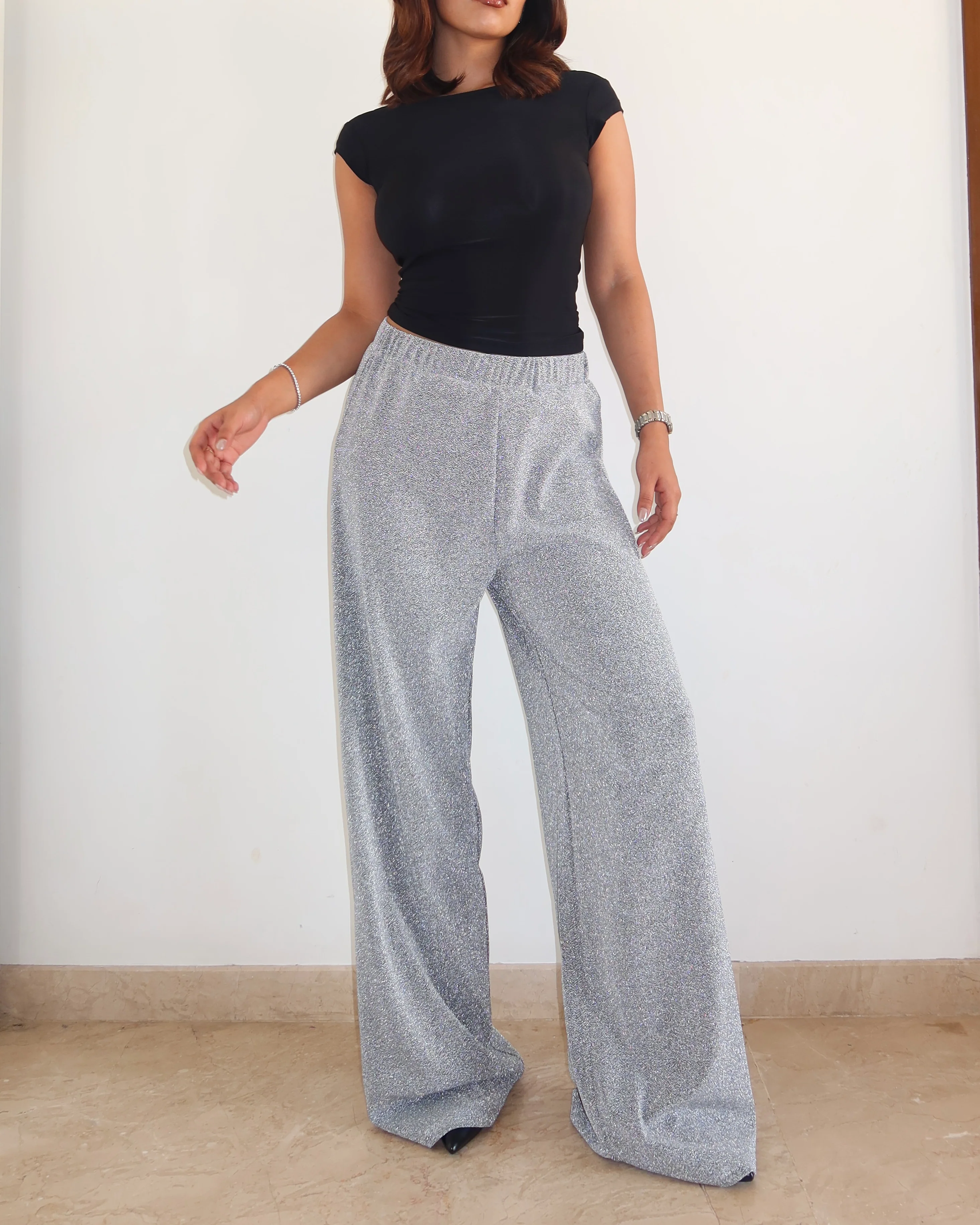Glitter Dust Stretch Wide Pants - Image 3