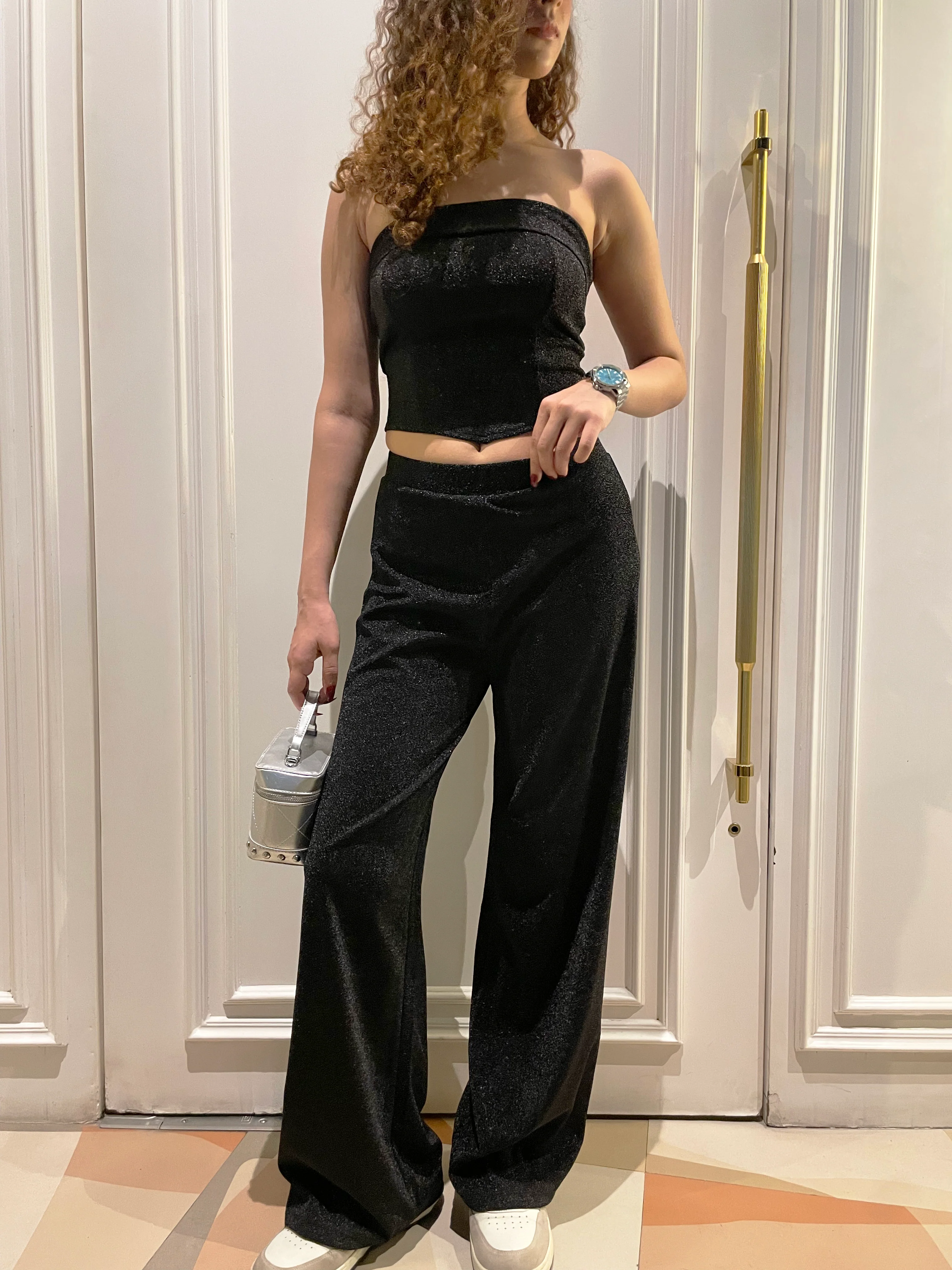 Glitter Dust Stretch Wide Pants - Image 4