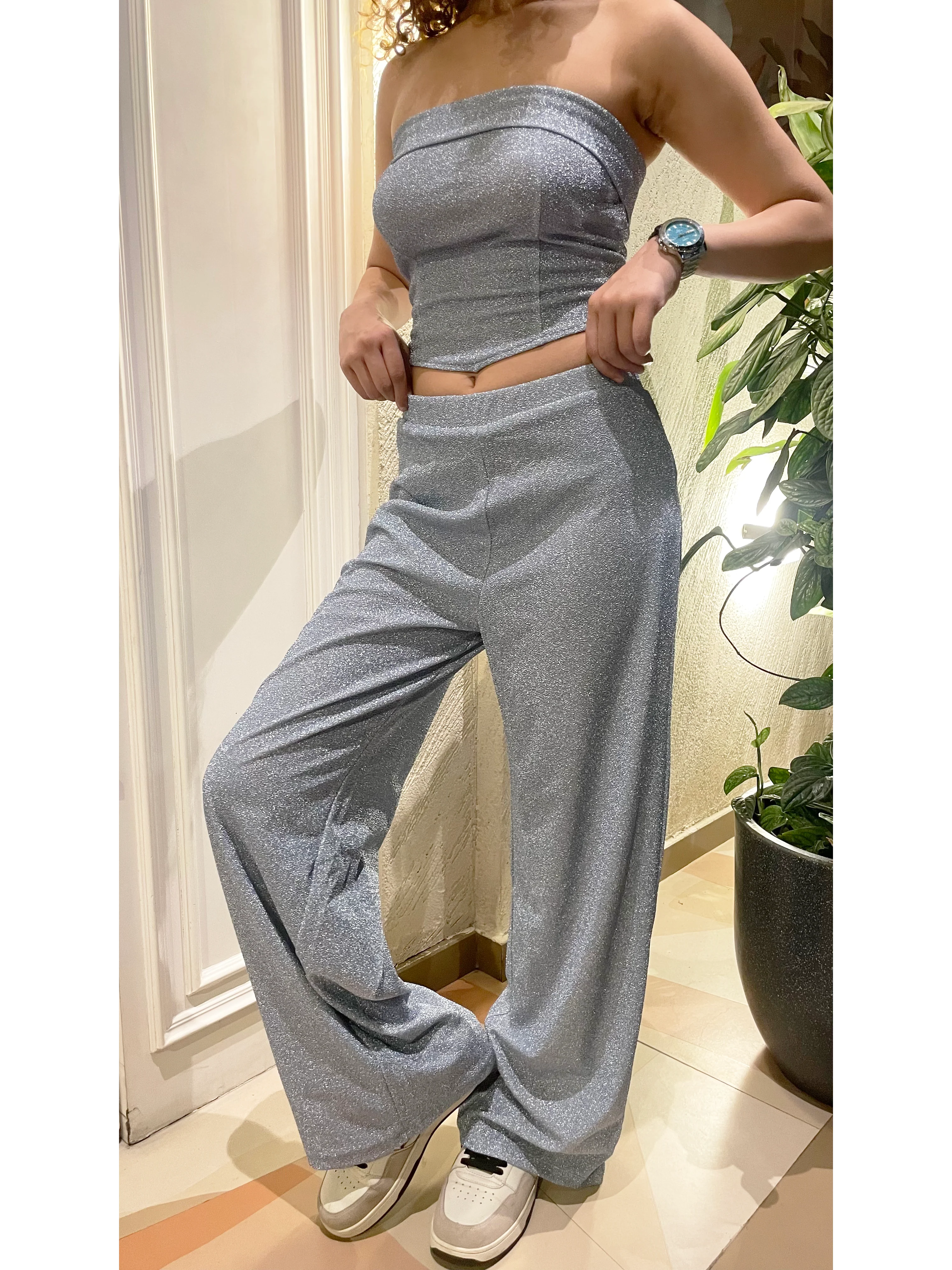 Glitter Dust Stretch Wide Pants - Image 7