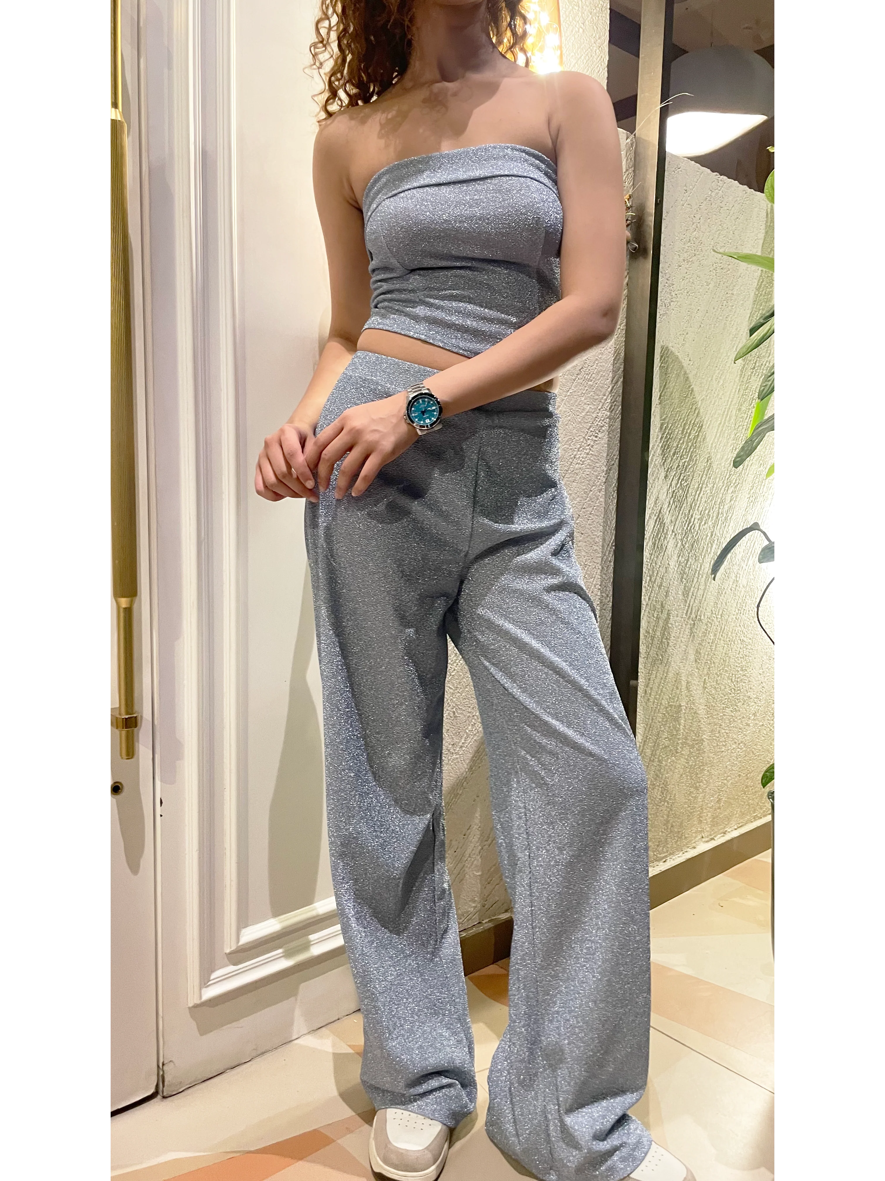 Glitter Dust Stretch Wide Pants - Image 8