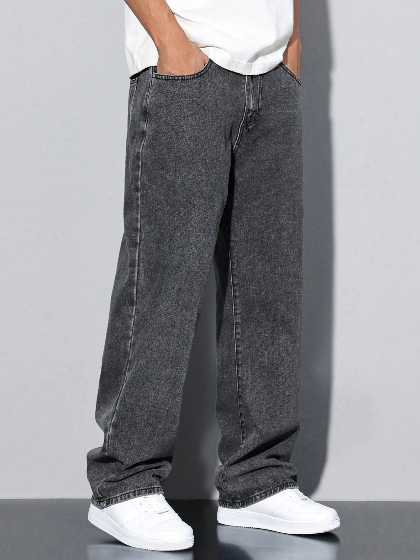 Grey Spectrum Loose Straight Fit Jeans - Image 4