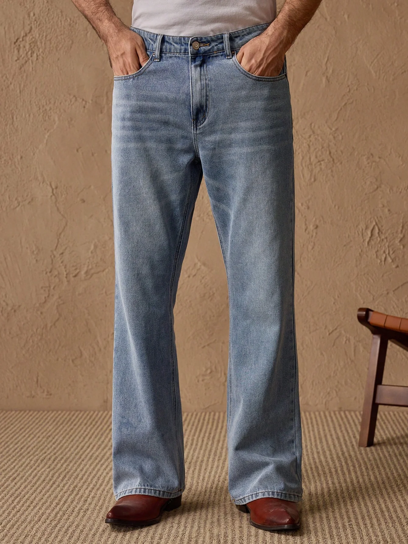 Grounded Blue Light Wash Bootcut Jeans - Image 3