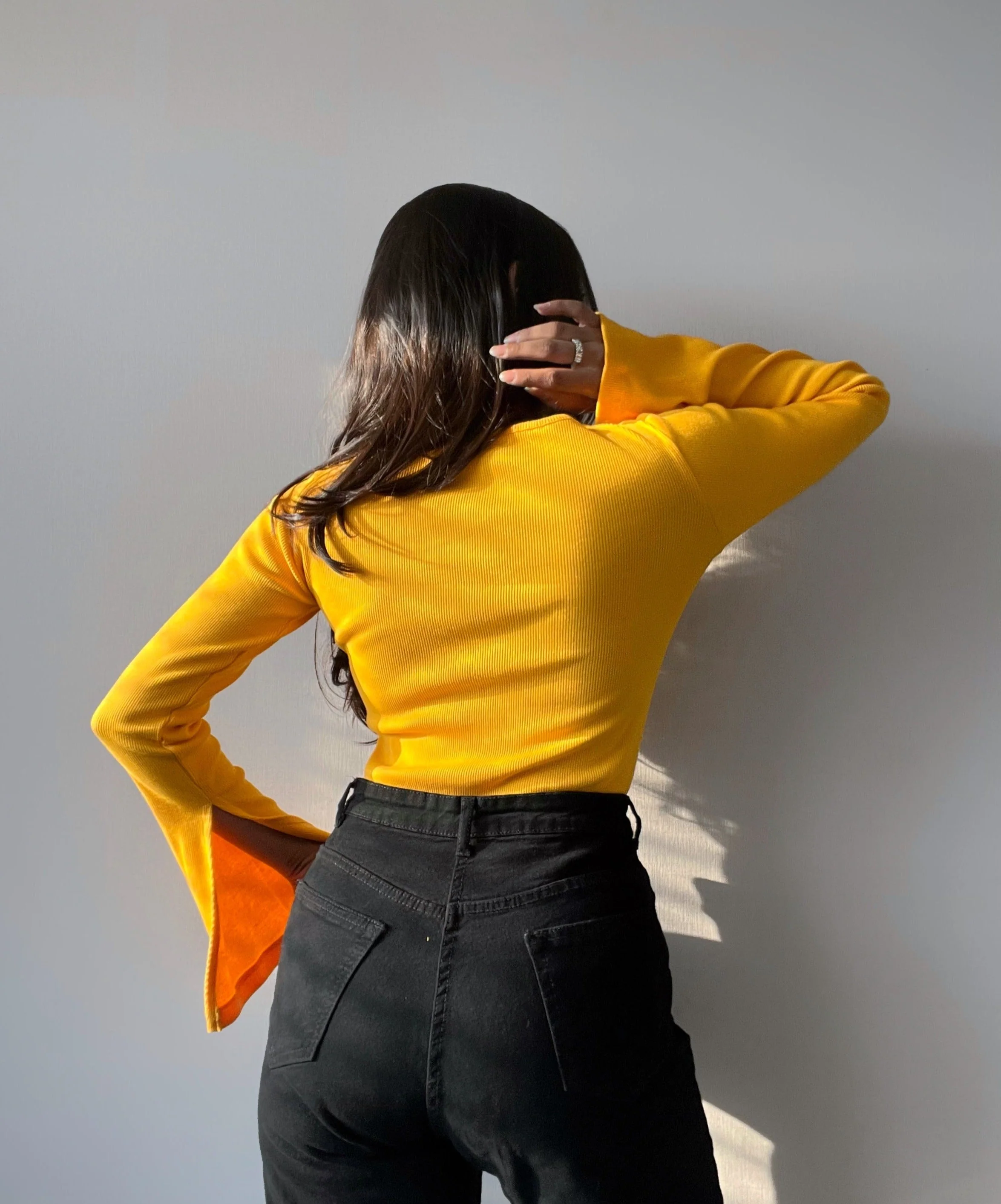 Heart Cut Out Bell Sleeve Top - Image 3