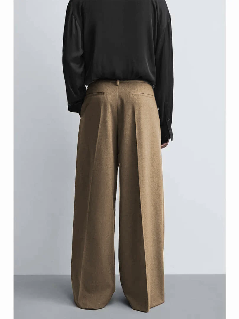 High Profile Pleat Straight Leg Trousers - Image 14